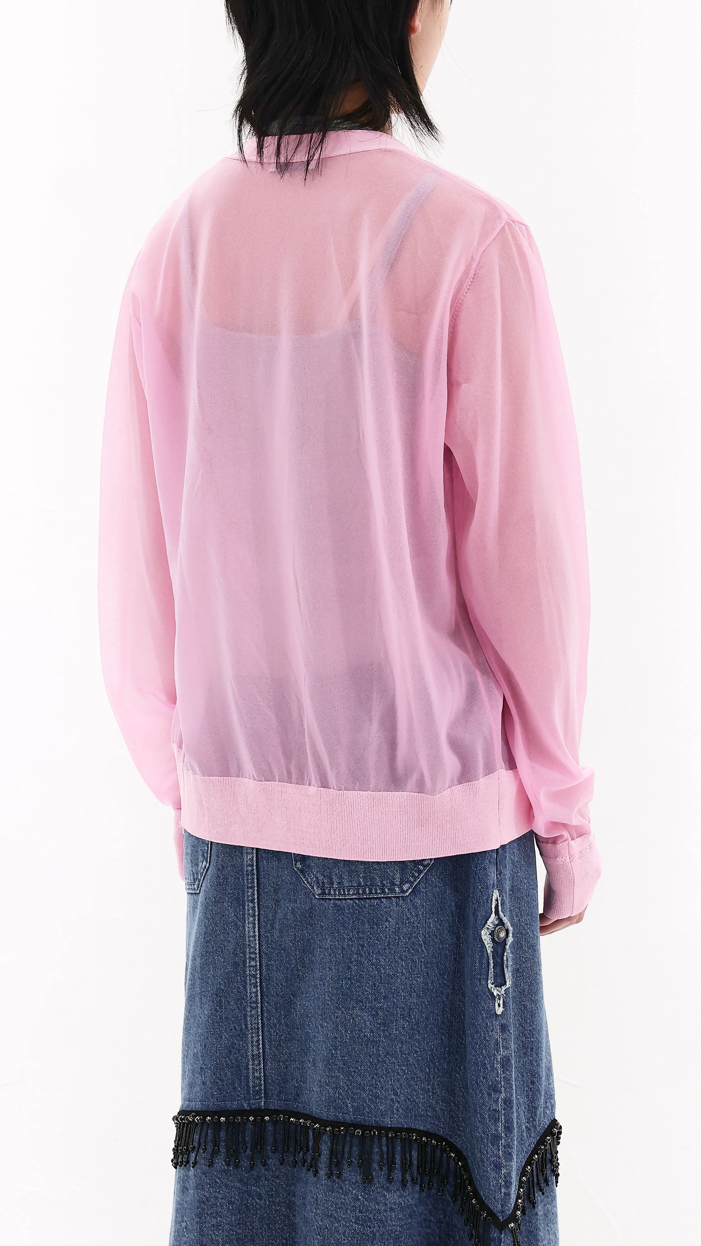 Cropped Sheer Cardigan - Umamrii