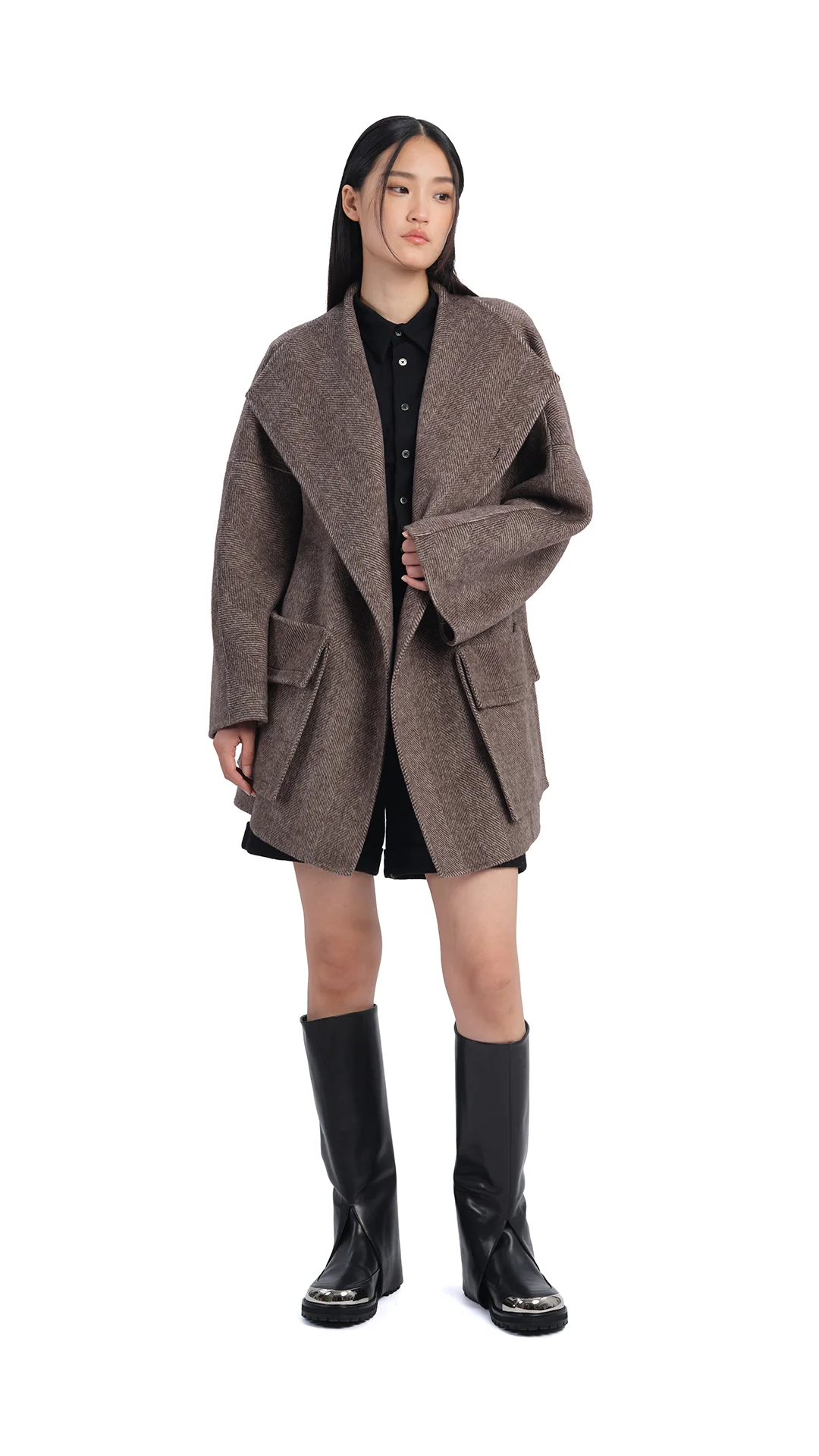 Herringbone Double Face Jacket - Umamrii