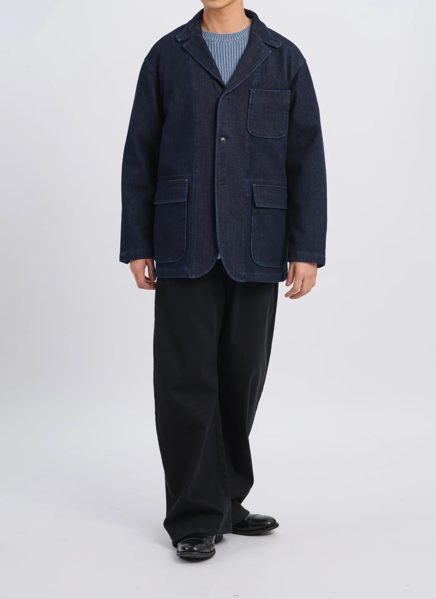 3D Printing Down Denim Fabric Soft Worker Blazer - Umamrii