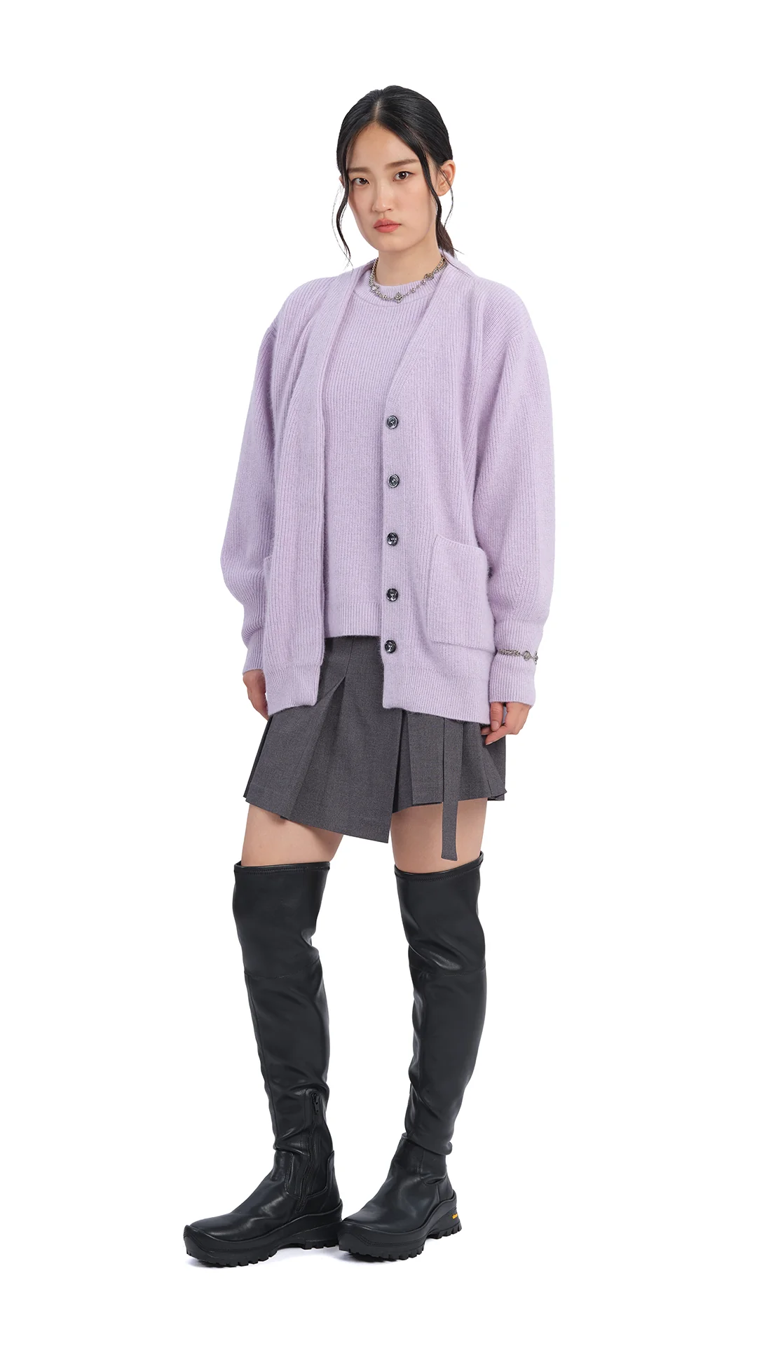 Fox-Mix Cardigan Sweater - Umamrii