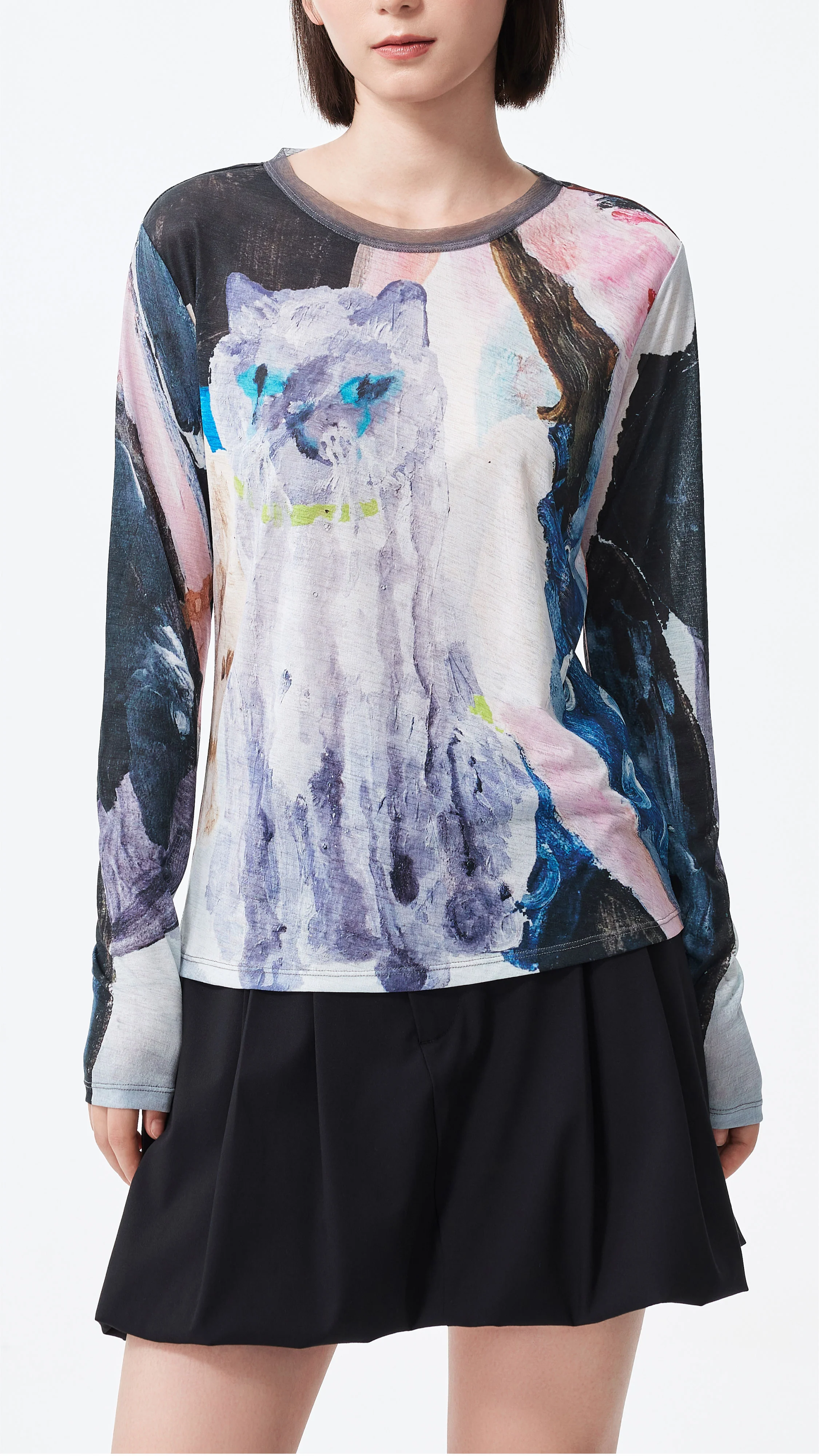 Mythical Animal Graphic Printed Tight Top - Umamrii