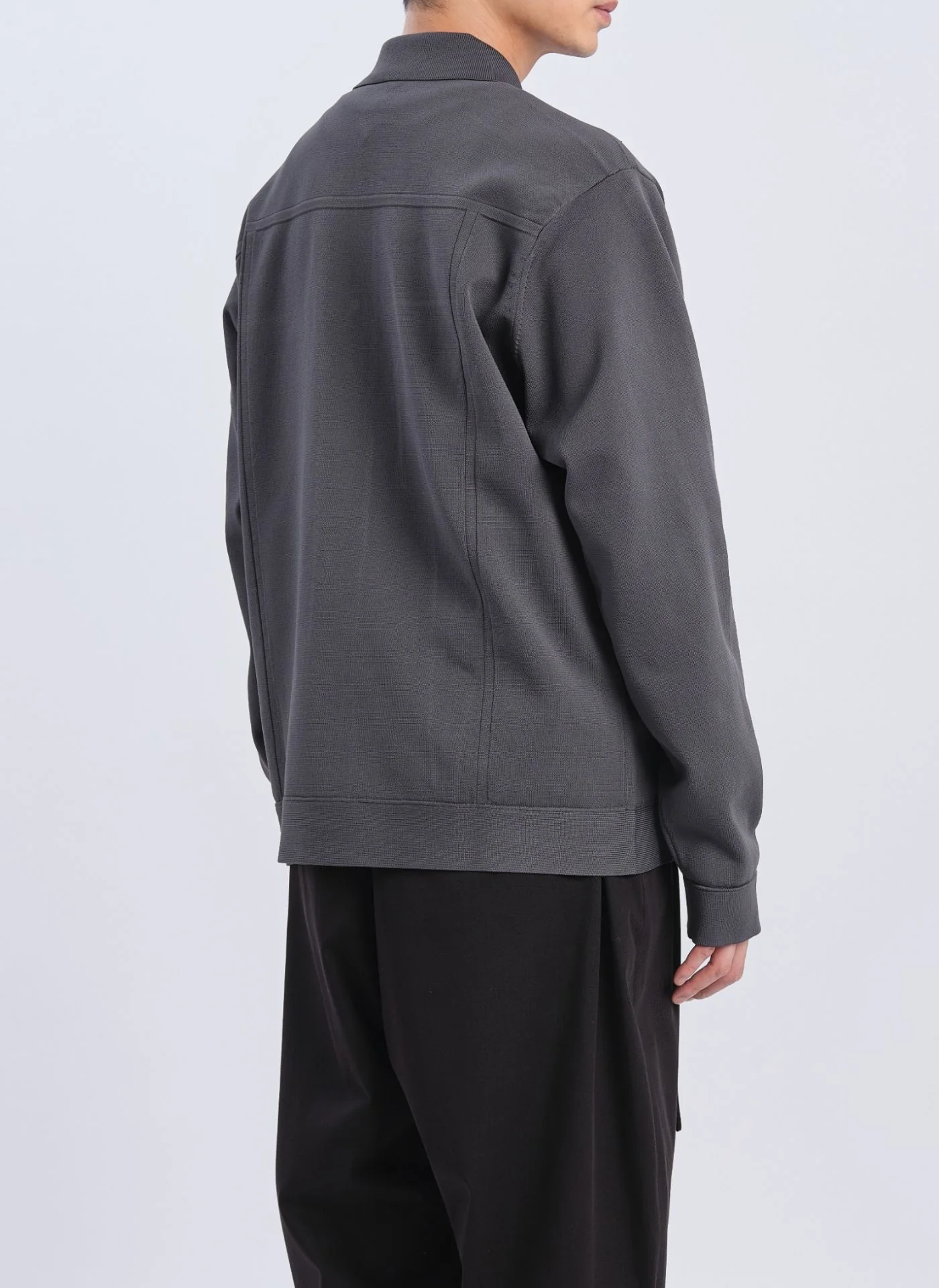 Polyester Business Knit Trucker Jacket - Umamrii