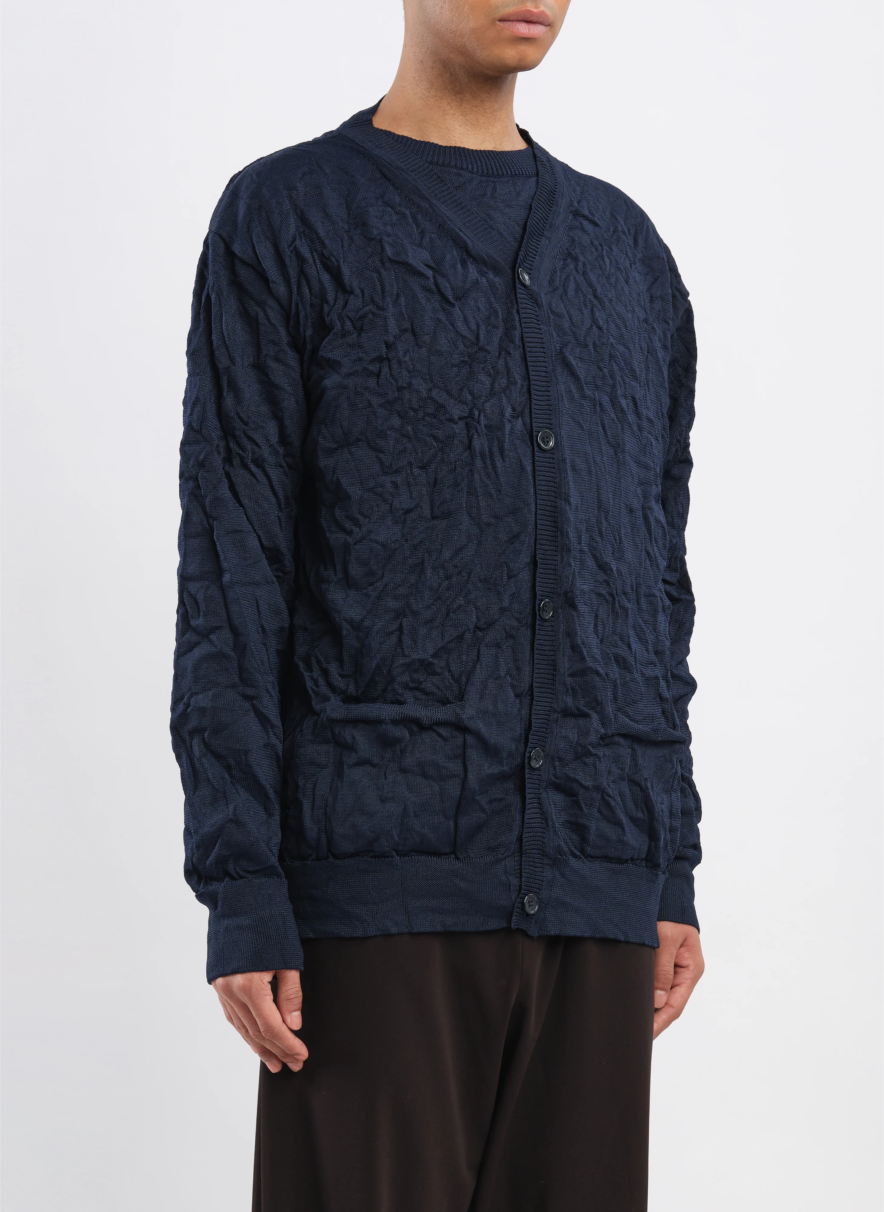 Wrinkle Polyester Dry Knit Cardigan - Umamrii