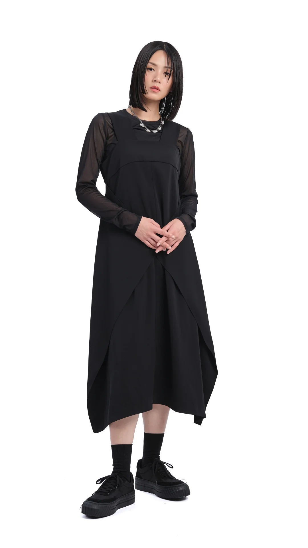 Mock-neck Sheer Top - Umamrii