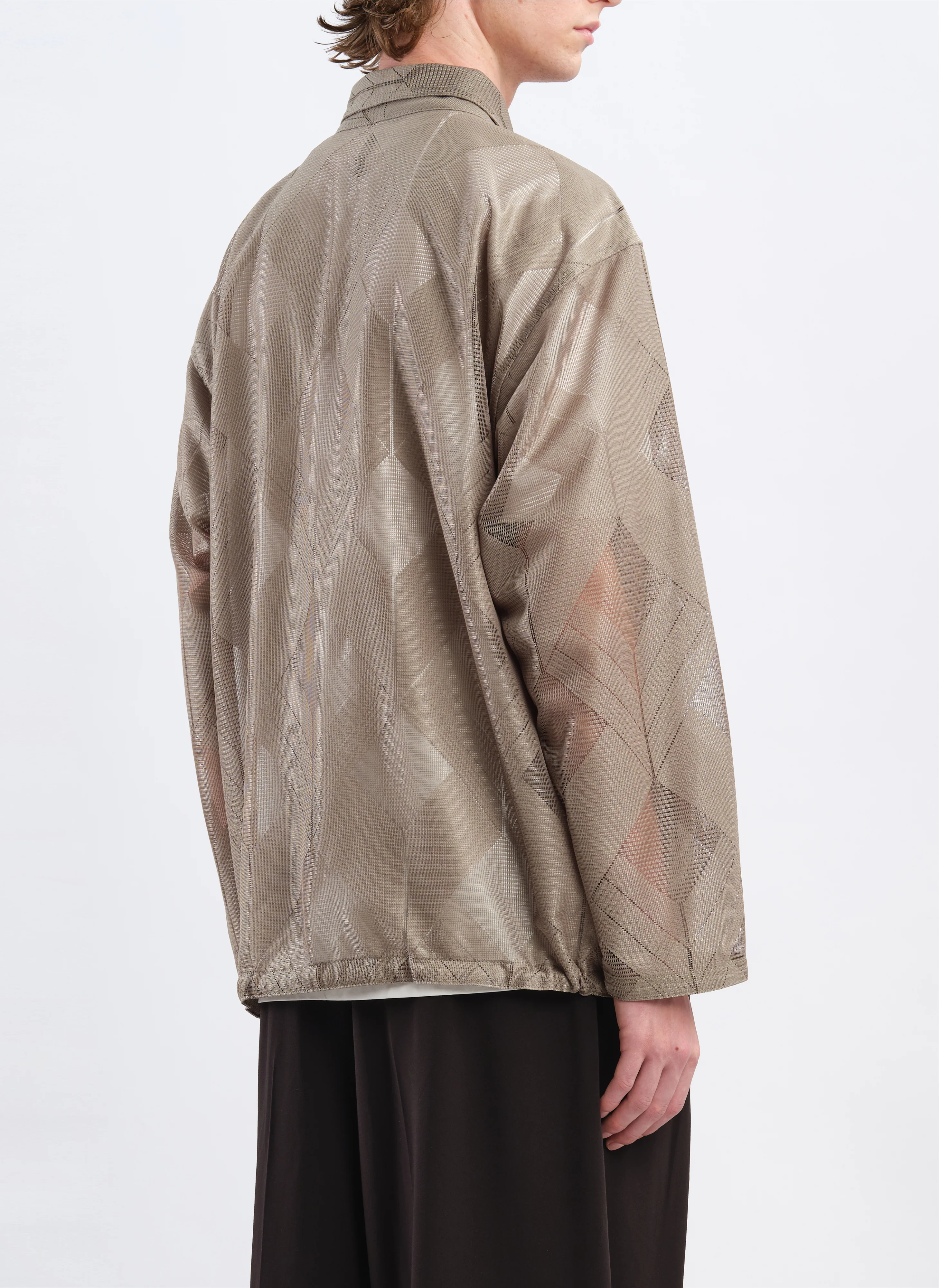Polyester Geometric Jacquard Coach Jacket - Umamrii
