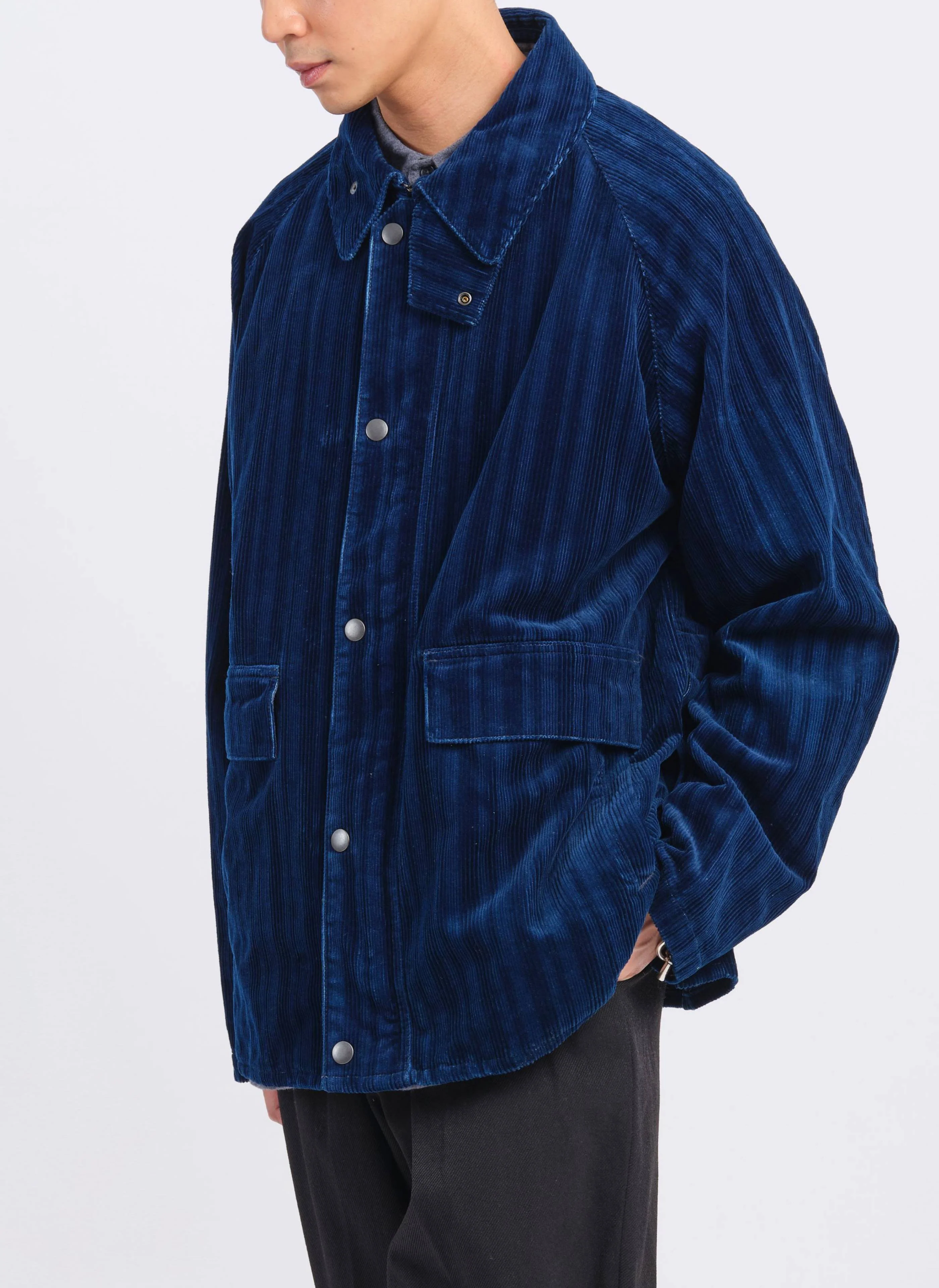 Indigo Cotton Corduroy Hunting Jacket - Umamrii