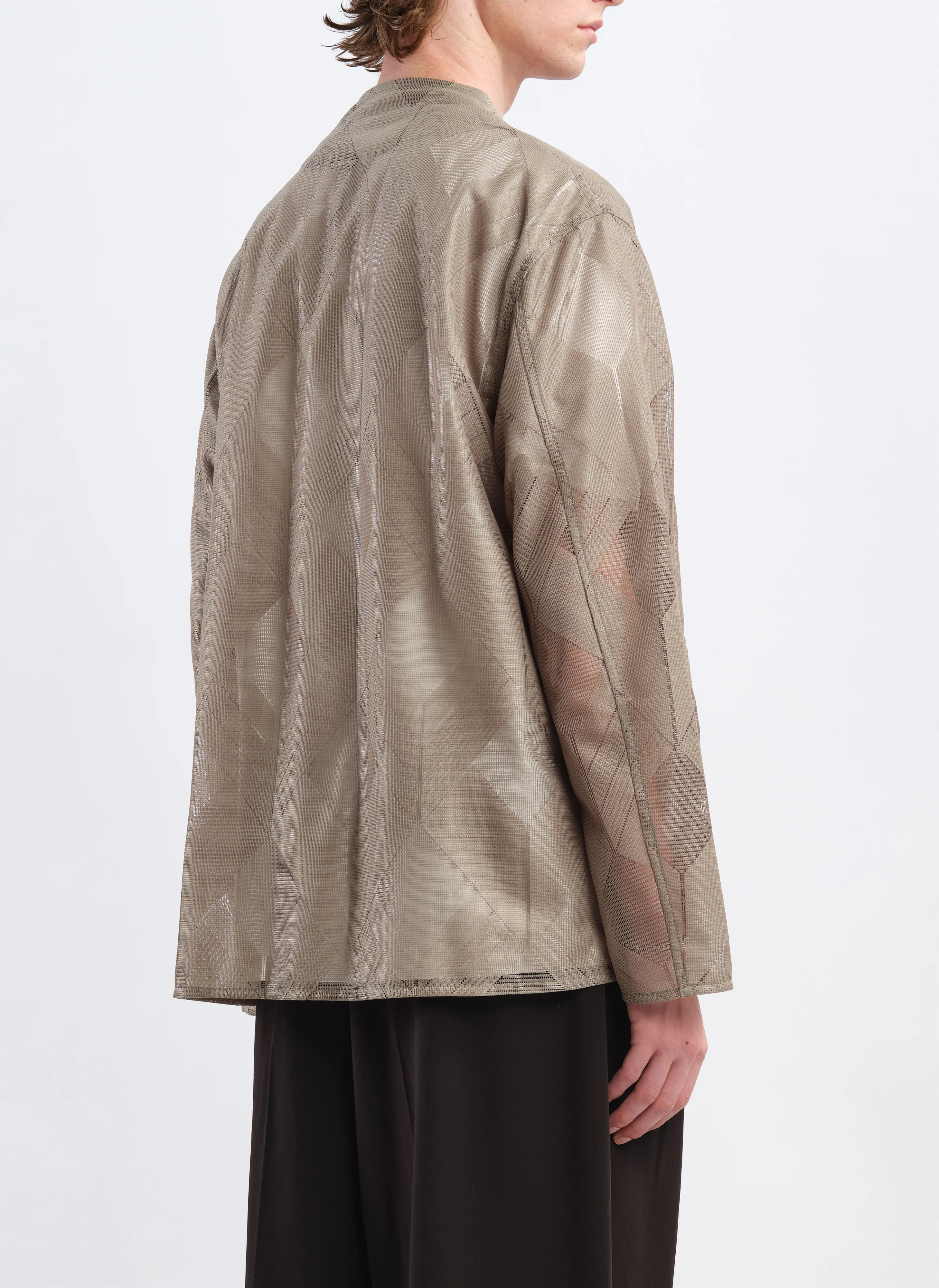 Polyester Geometric Jacquard Soft Blazer - Umamrii