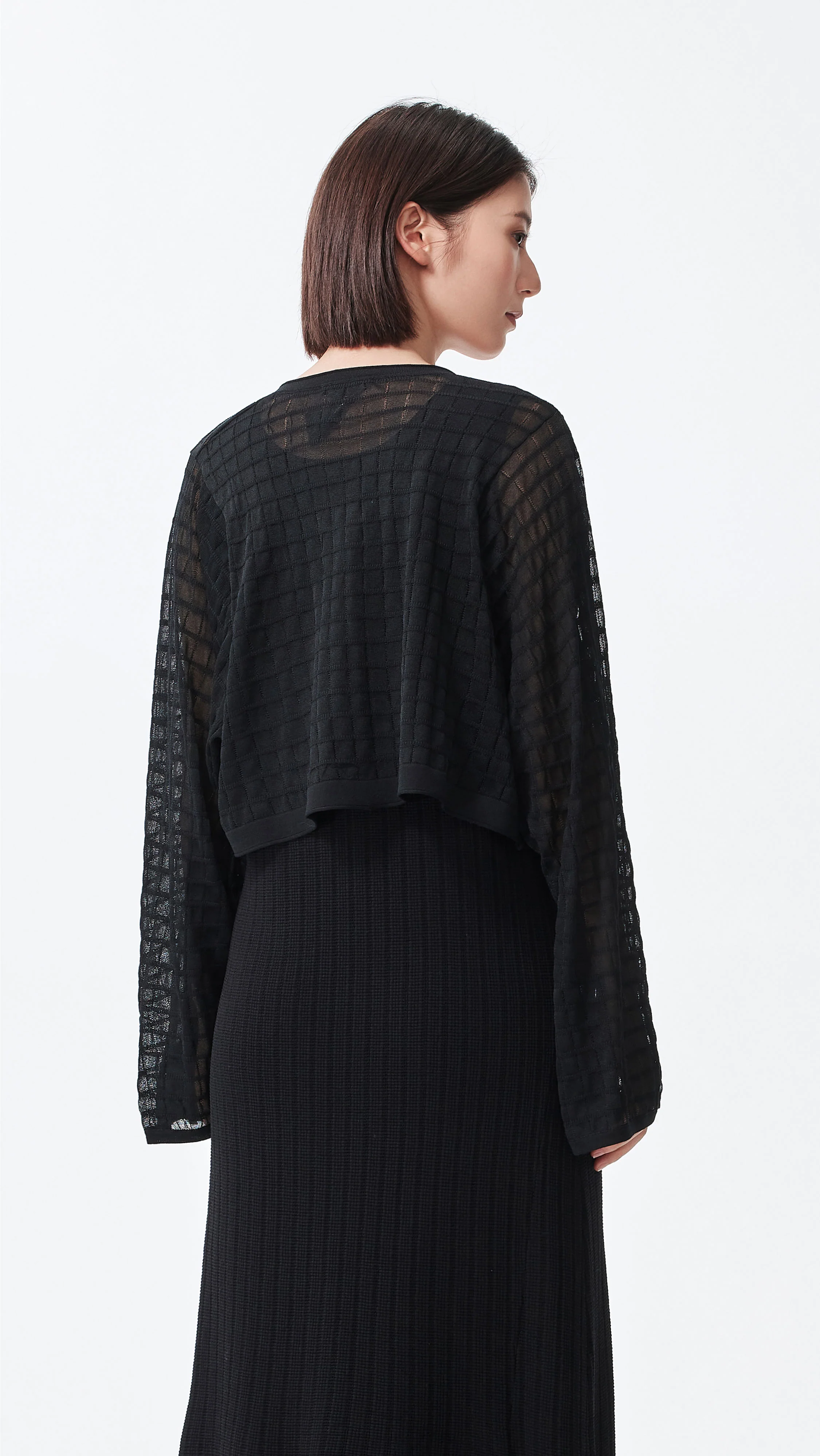 See-through Checker Cardigan - Umamrii