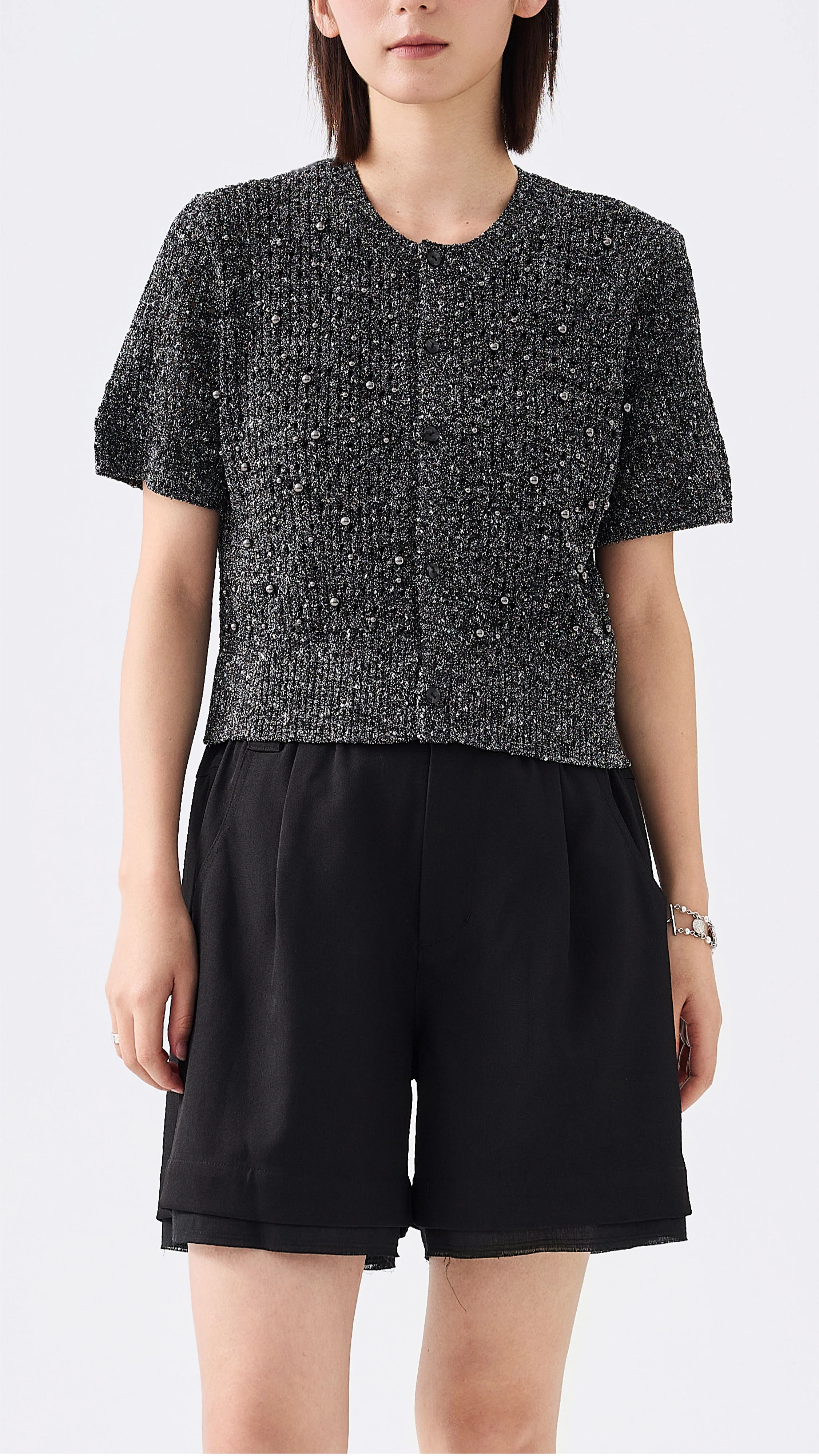 Metallized Knit Cardigan - Umamrii