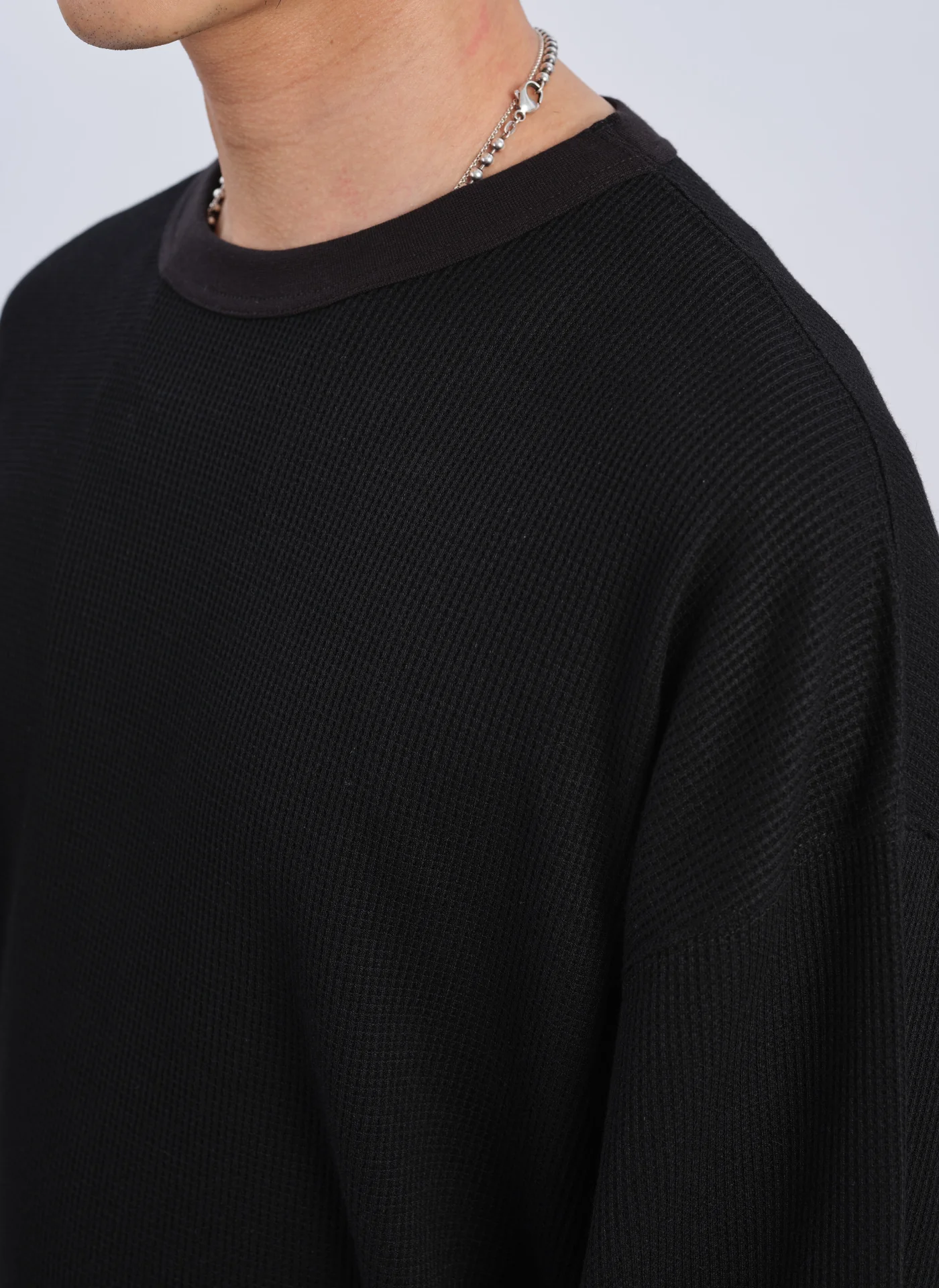 240G Cotton Polyester Waffle Long Sleeve Baseball Top - Umamrii