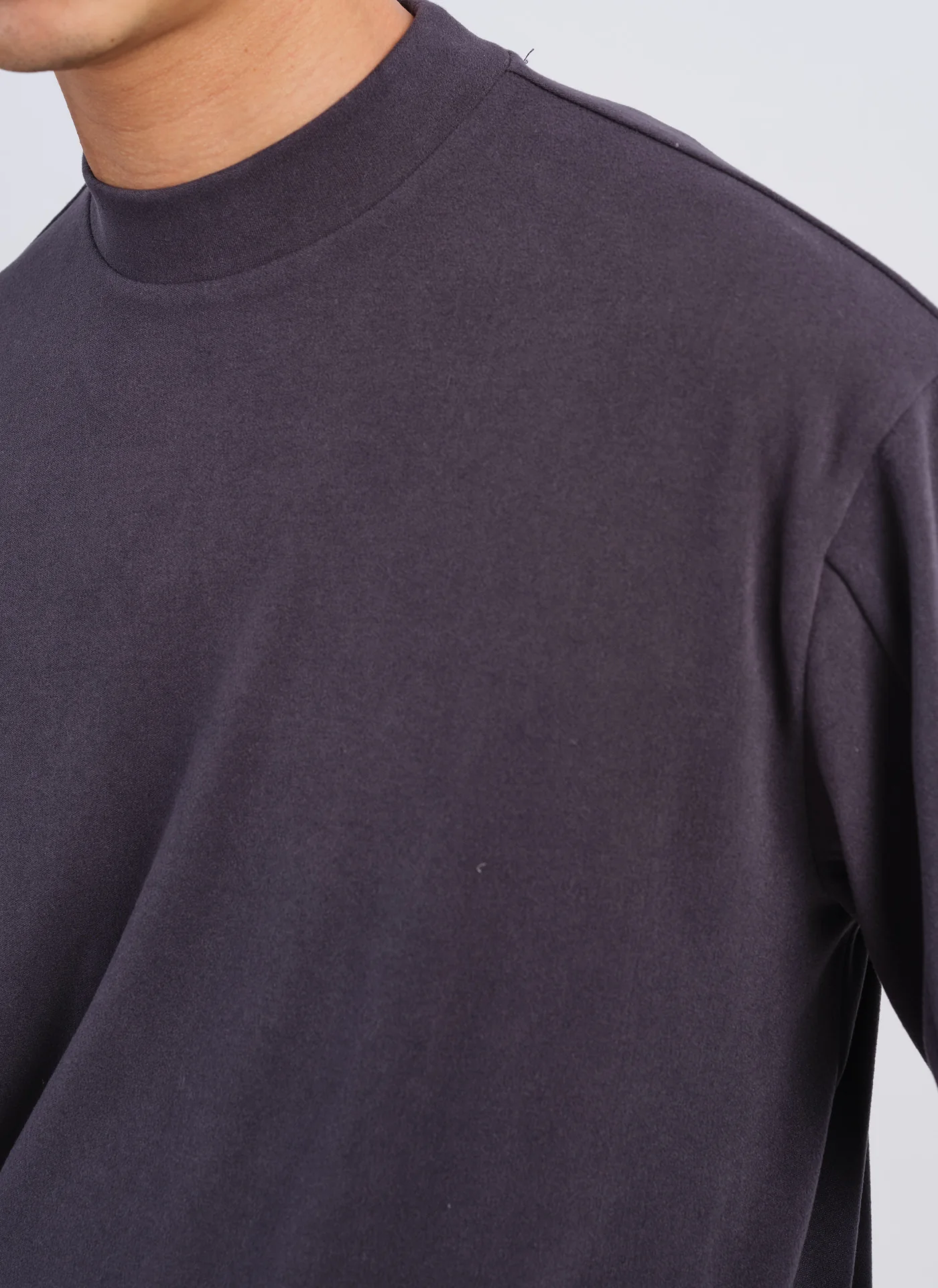 Polyester Velvet Fleece Mock Neck Top - Umamrii