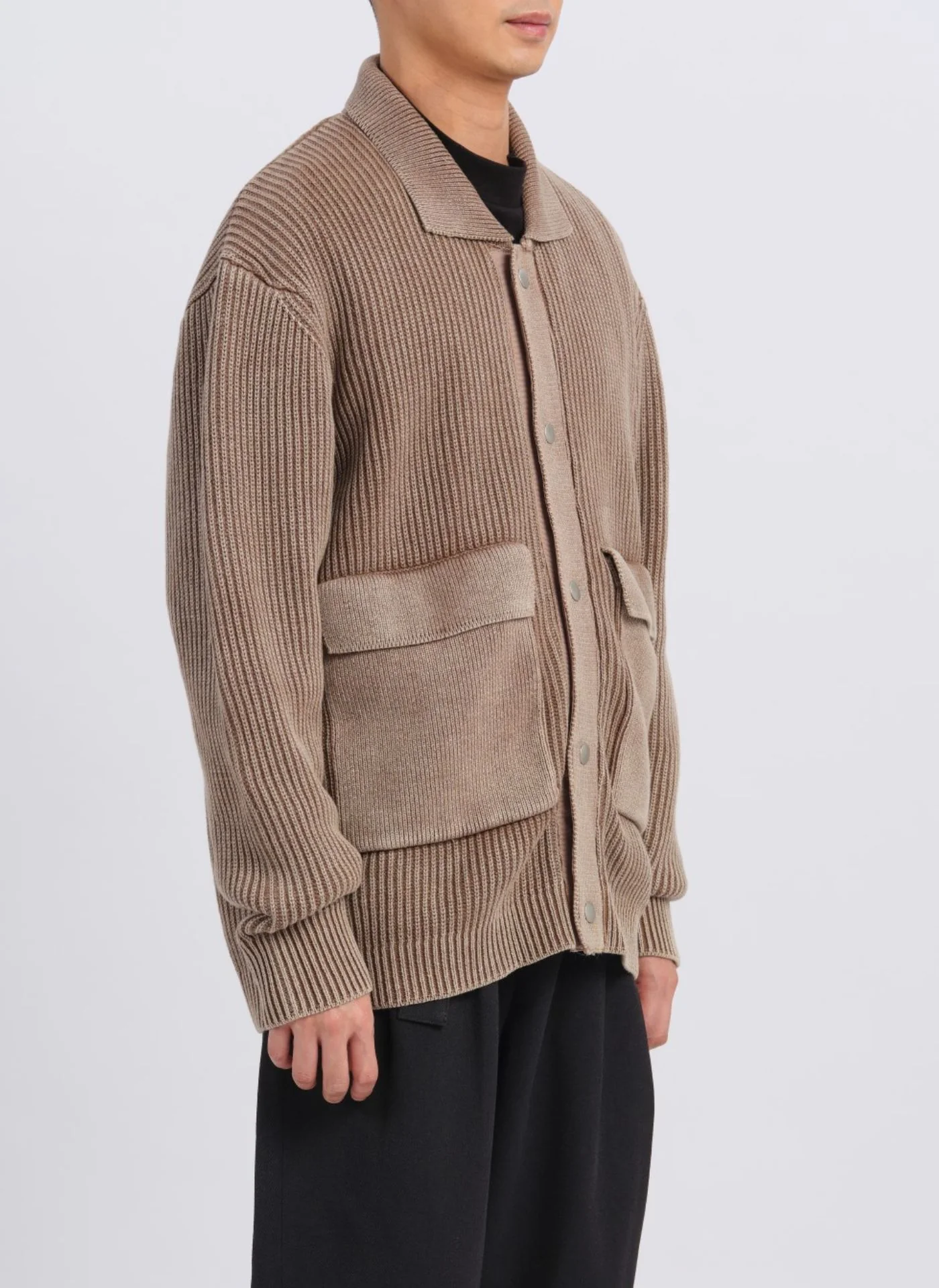 Heavy Washed Knitted Worker Jacket - Umamrii
