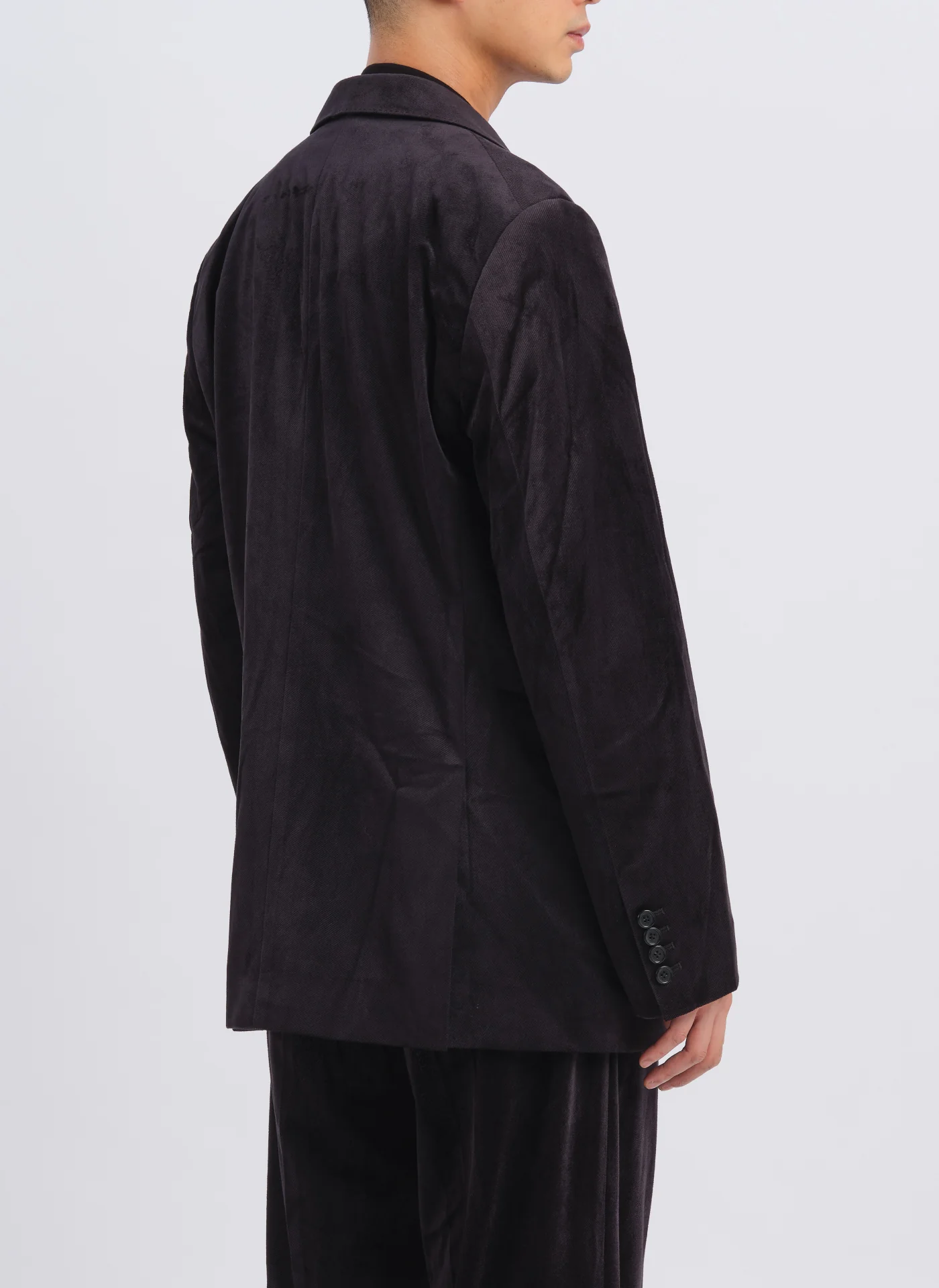 Micro Polyester Velour Twill Construction Suit Blazer - Umamrii