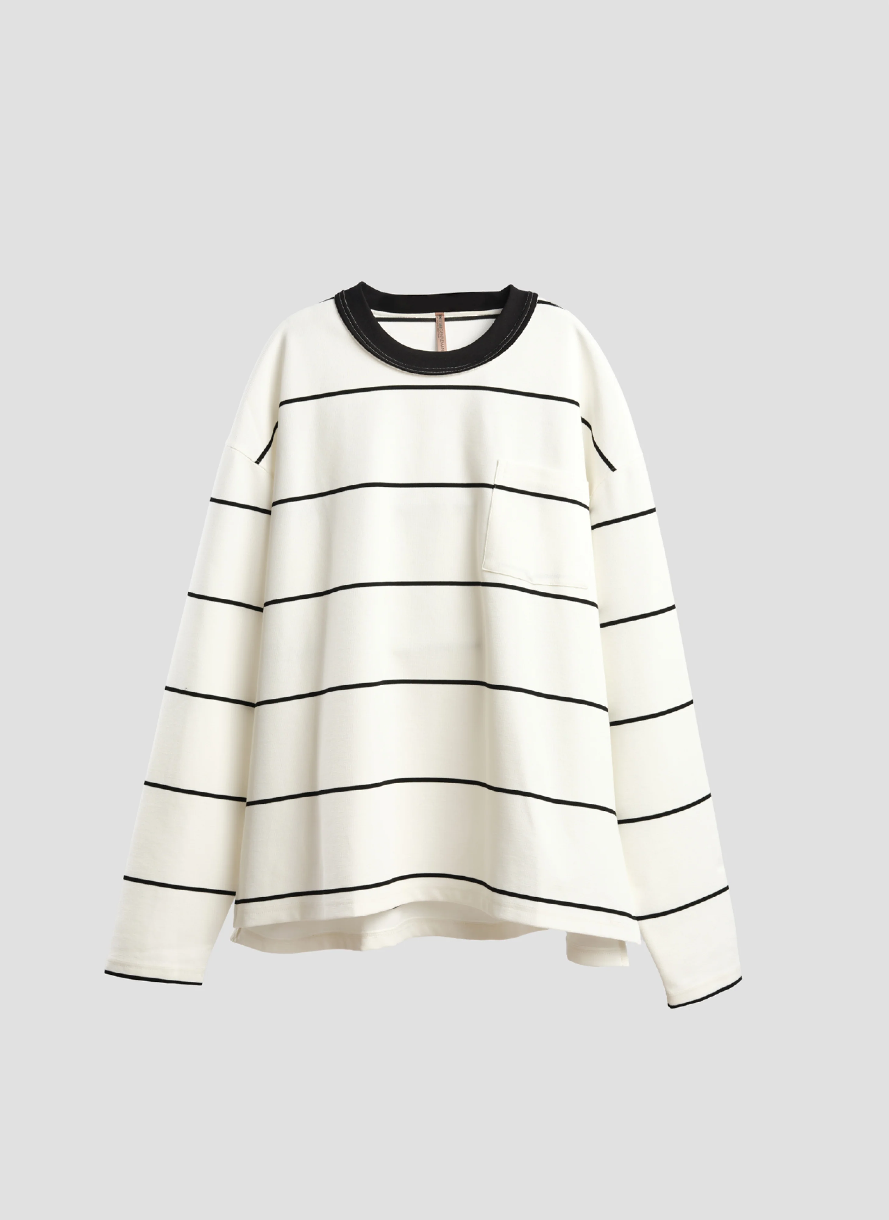 Jacquard Long Sleeves Border Top - Umamrii