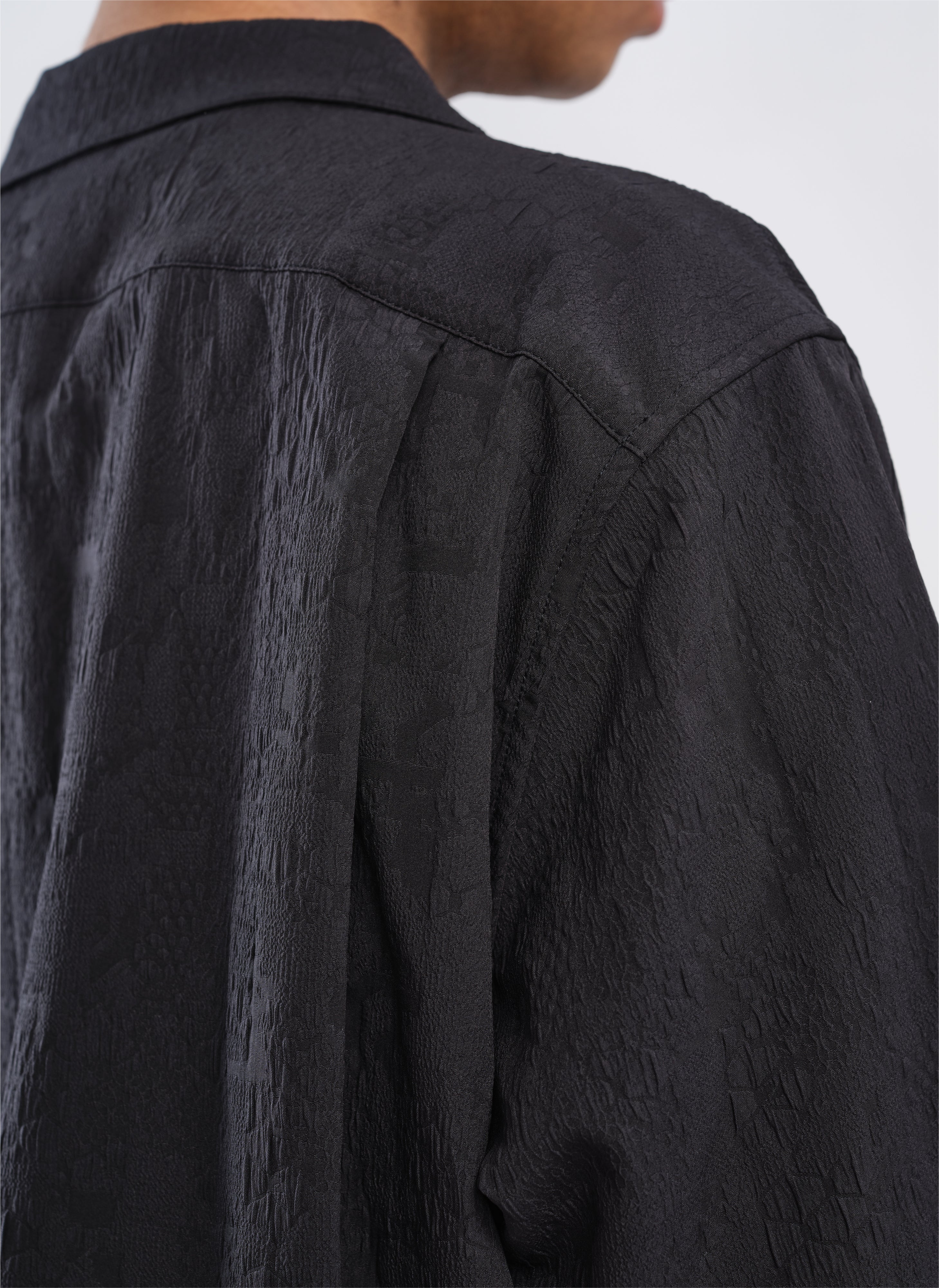 Rayon Polyester Nylon Sapndex Jacquard Soft Shirt Blouson - Umamrii