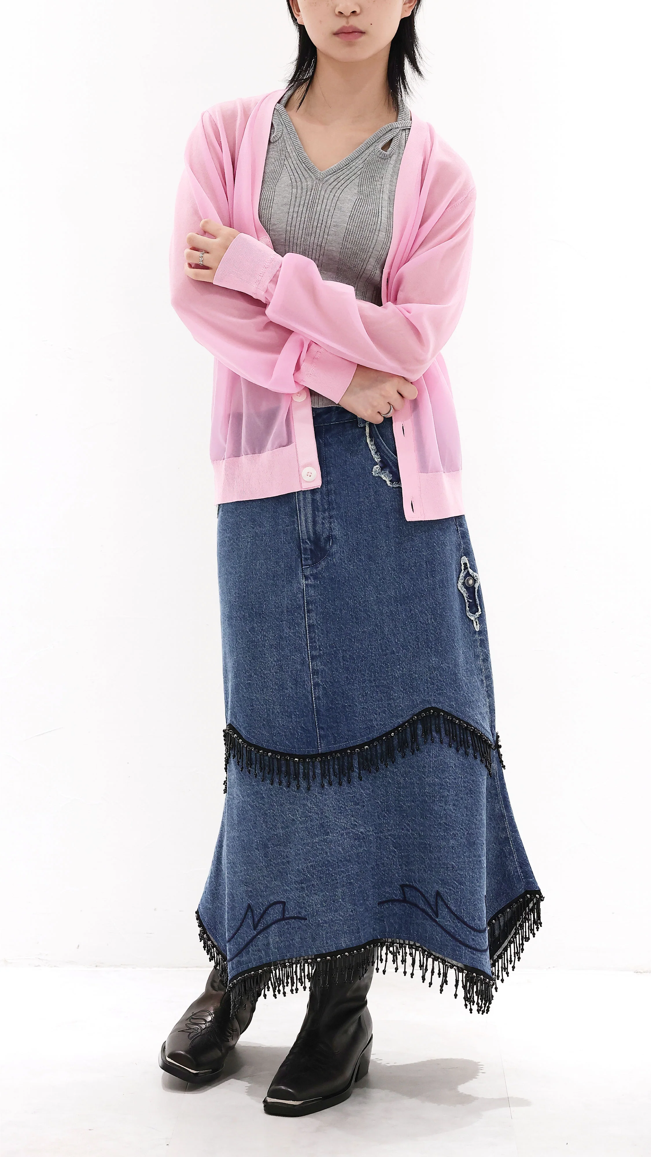 Cropped Sheer Cardigan - Umamrii