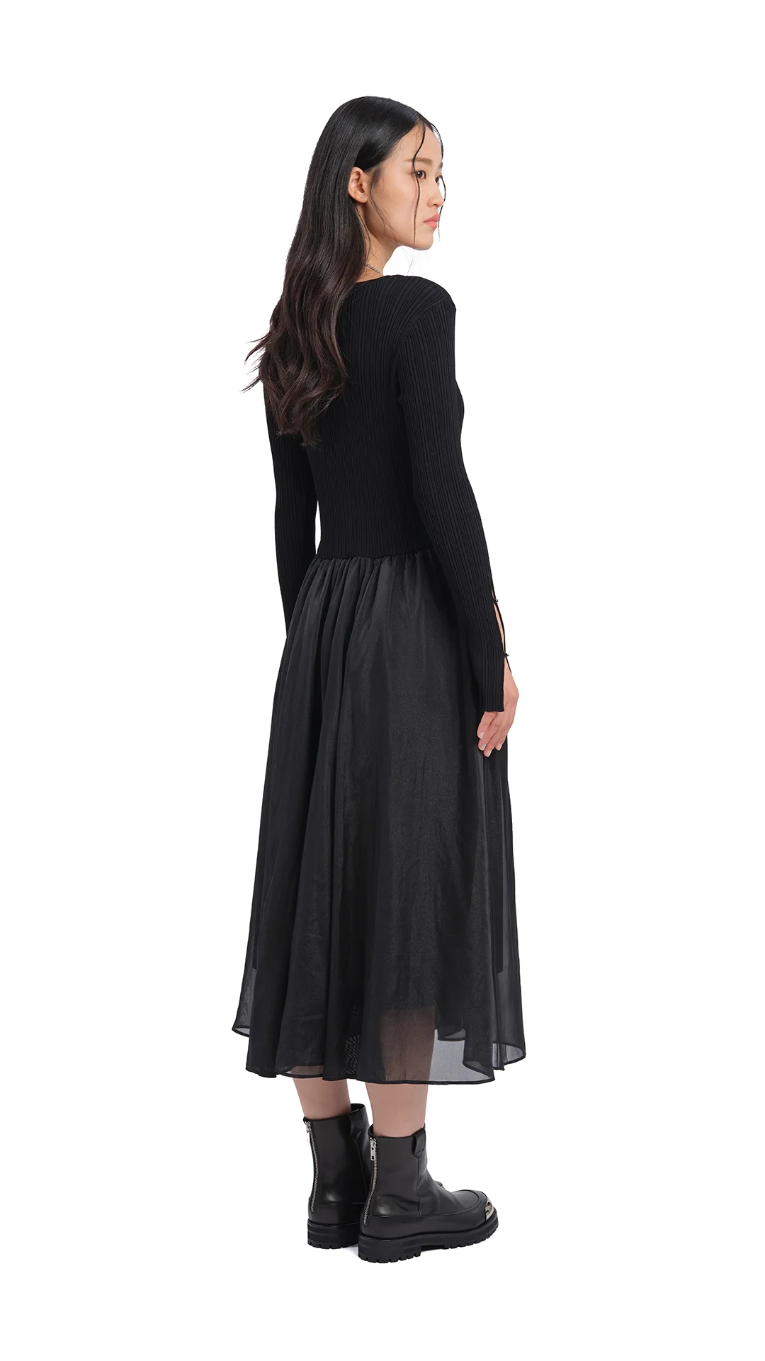 Cut-Out 2 In 1 Knit Dress - Umamrii