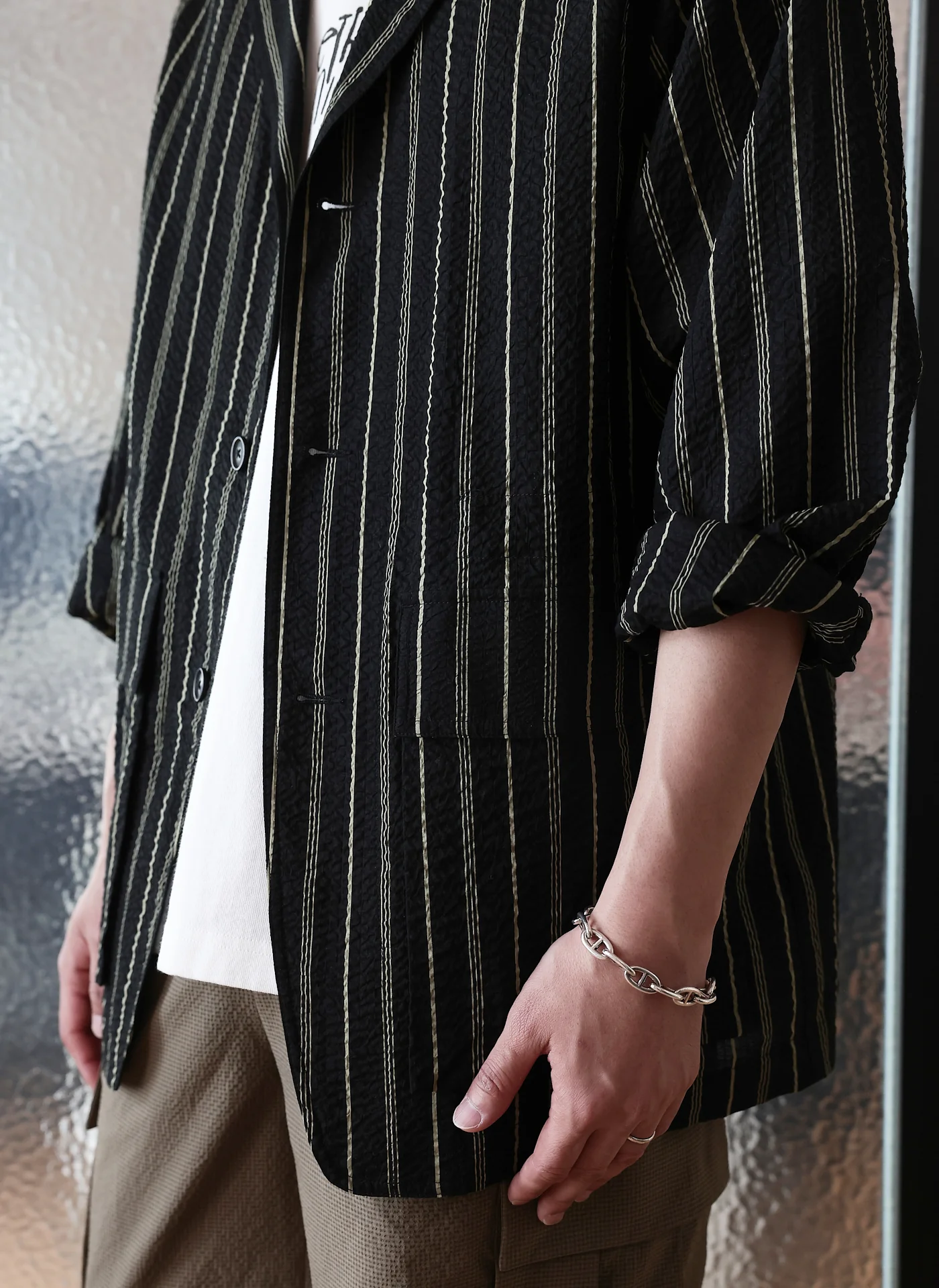 Cotton Seersucker Soft Hunting Blazer - Umamrii