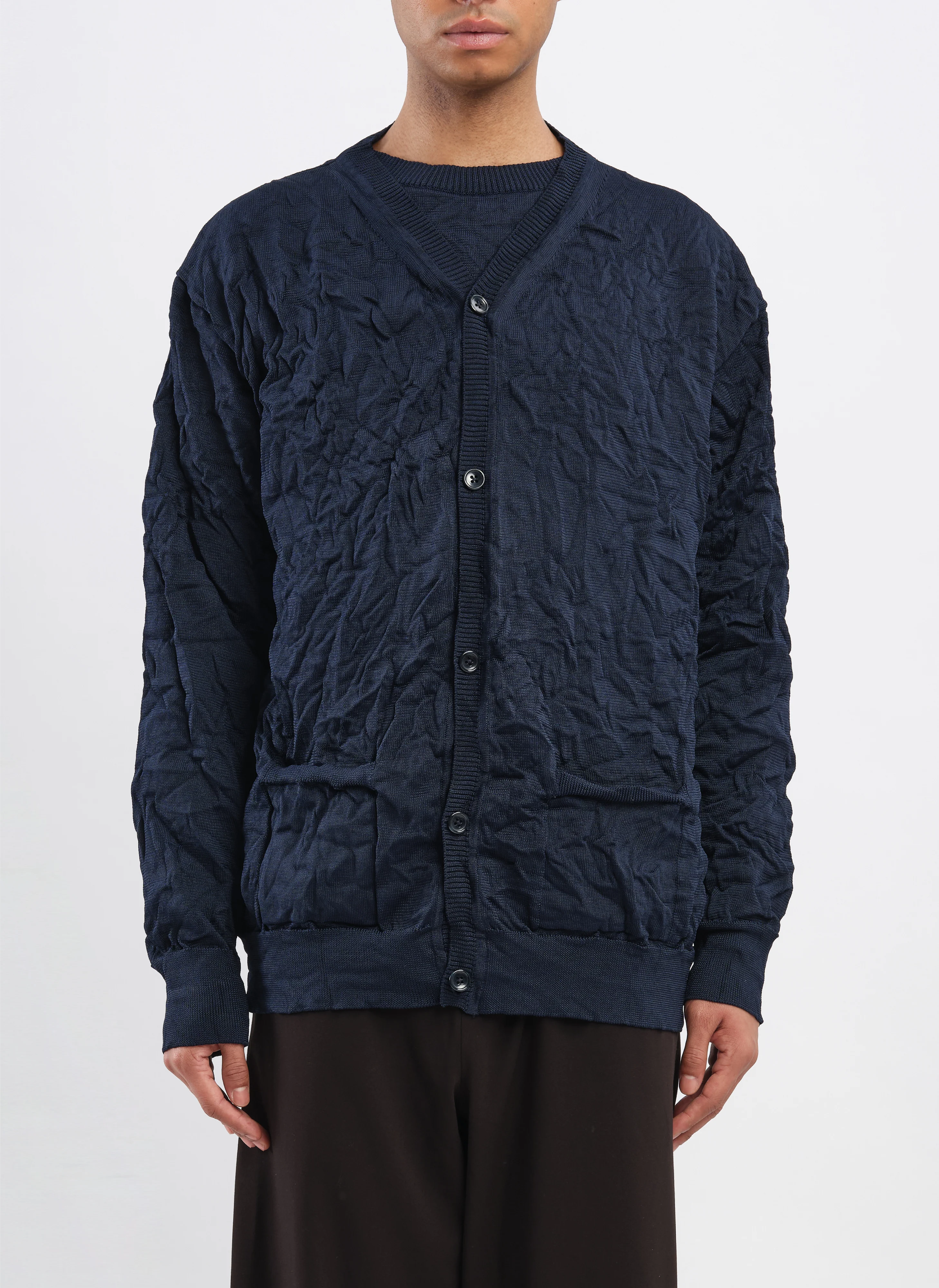 Wrinkle Polyester Dry Knit Cardigan - Umamrii