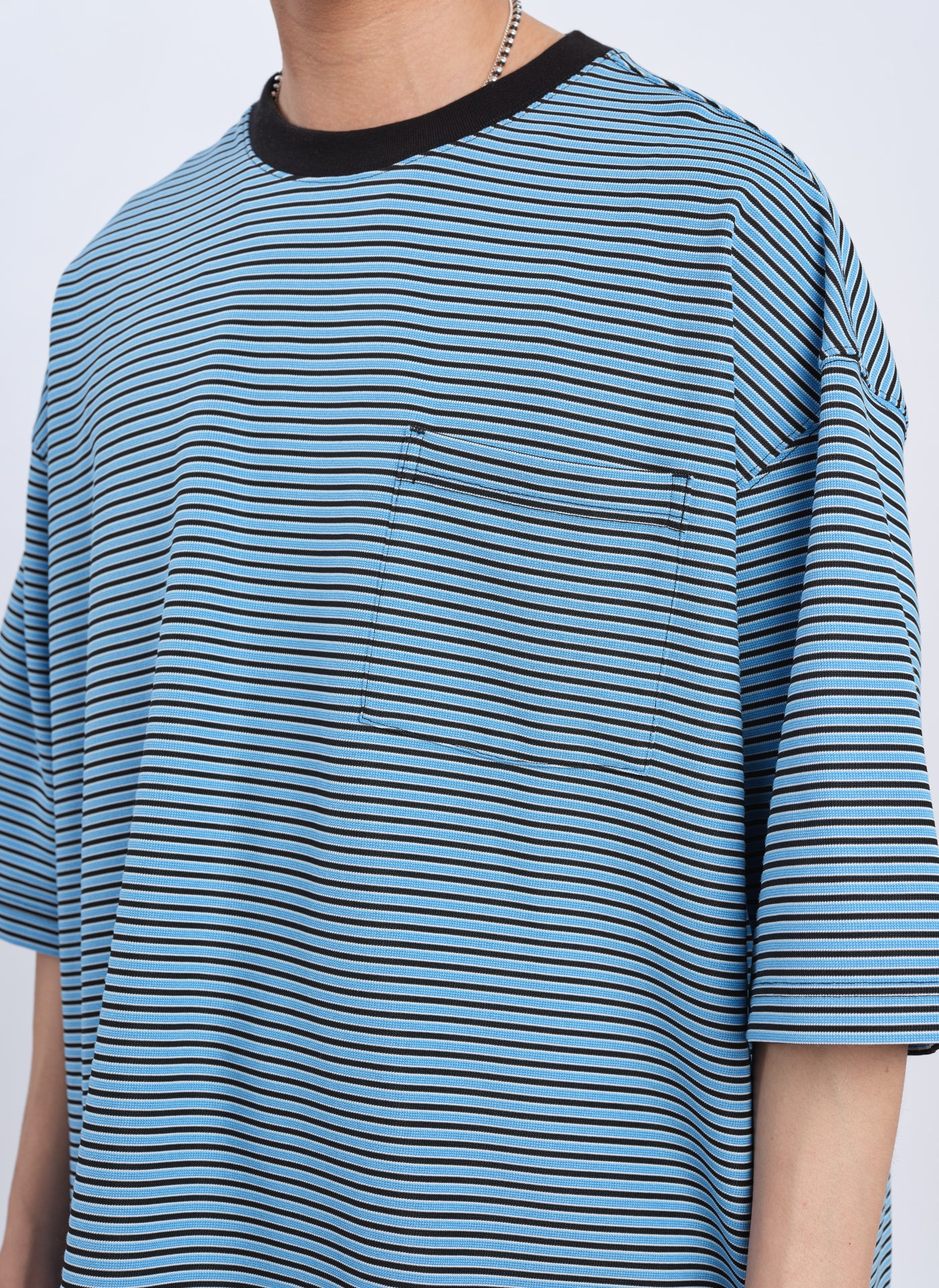 Jacquard Short Sleeves Border Top (T03) - Umamrii