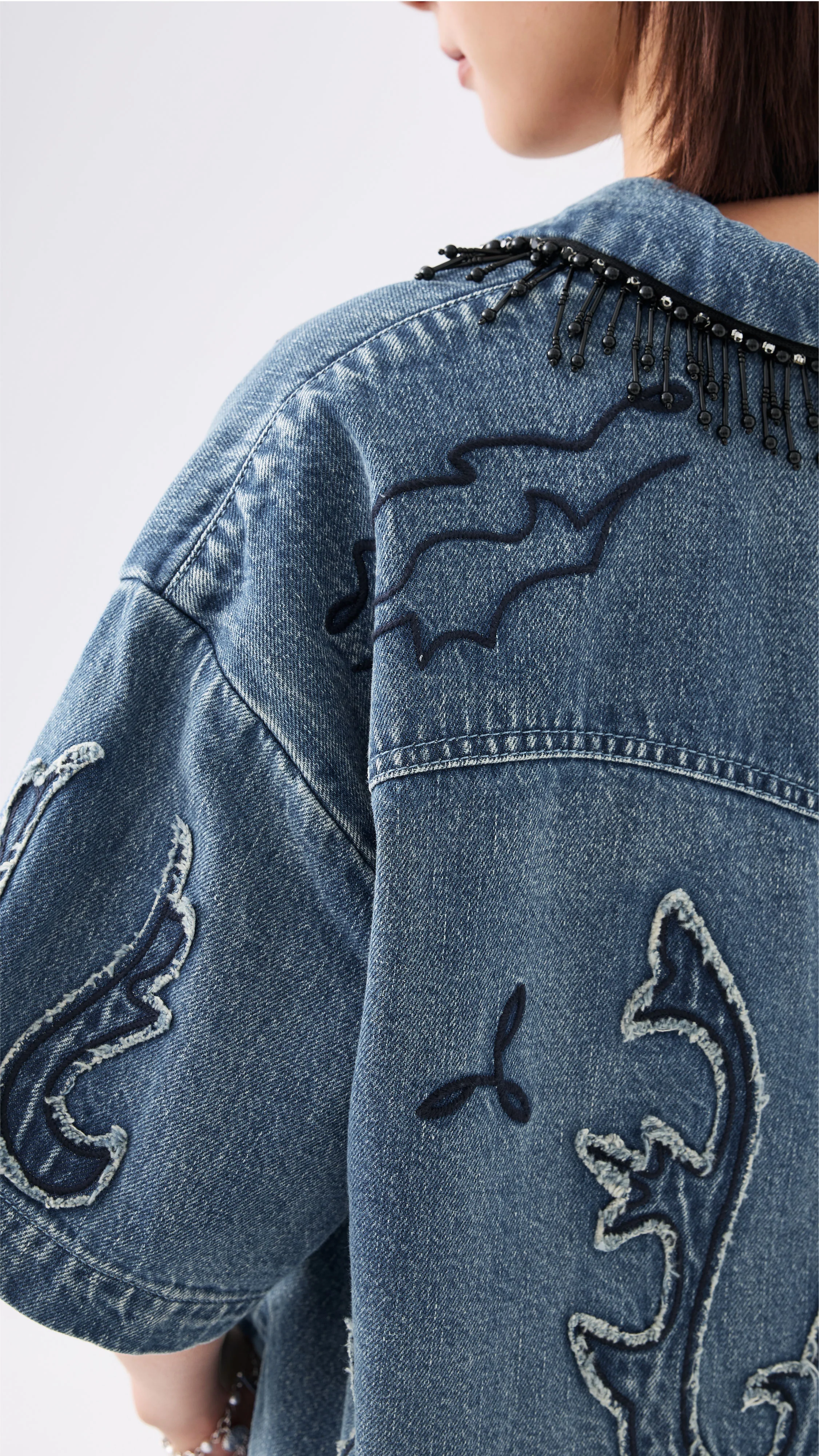 Western Patched Denim Shacket - Umamrii