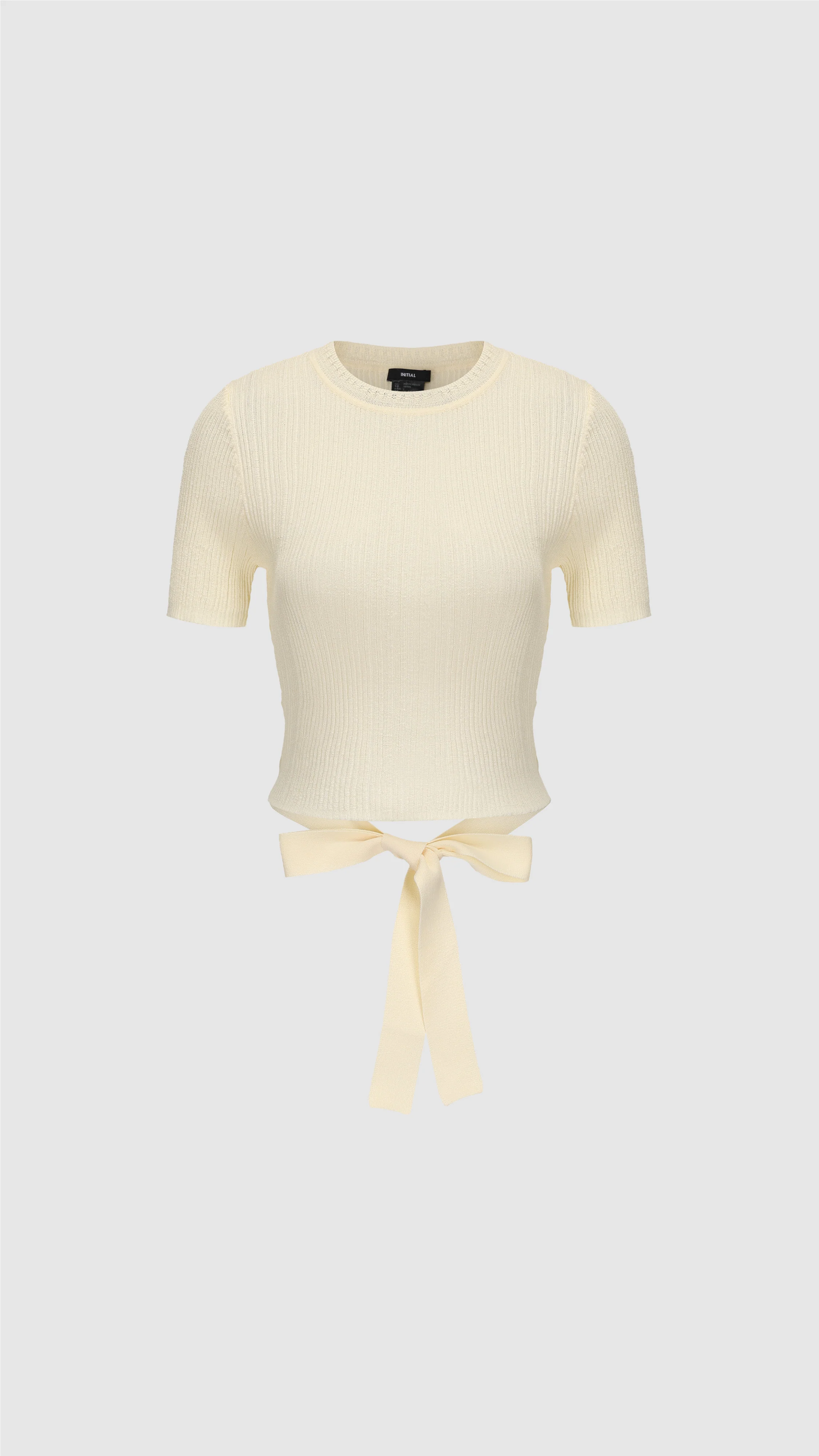 Short Sleeves Tie-Waist Sweater - Umamrii