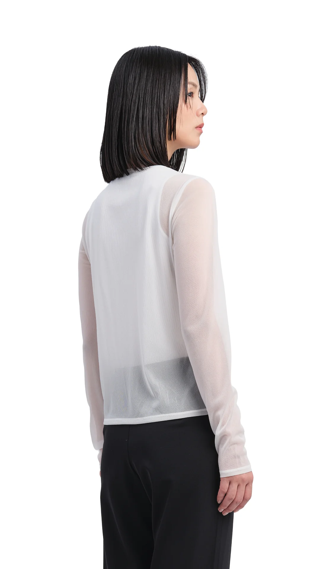 Mock-neck Sheer Top - Umamrii