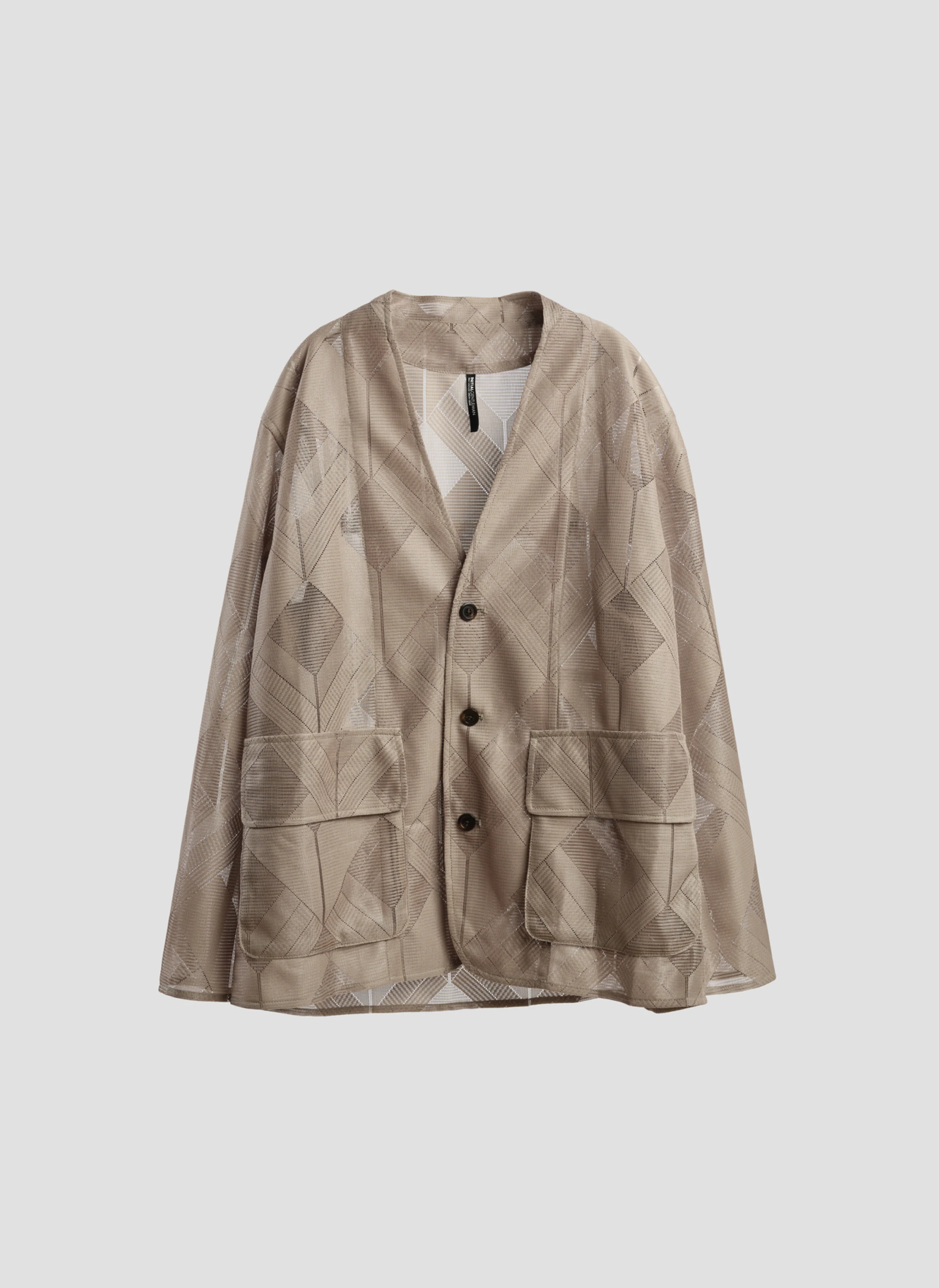 Polyester Geometric Jacquard Soft Blazer - Umamrii