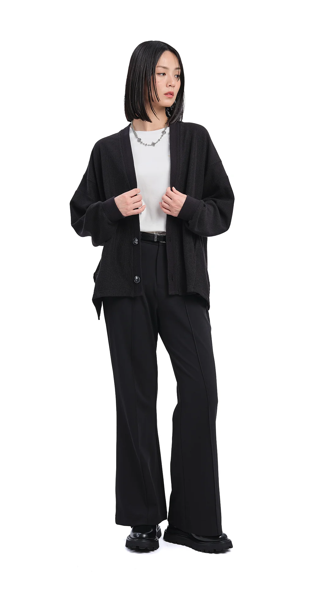 Oversized Cut Sewn Cardigan - Umamrii