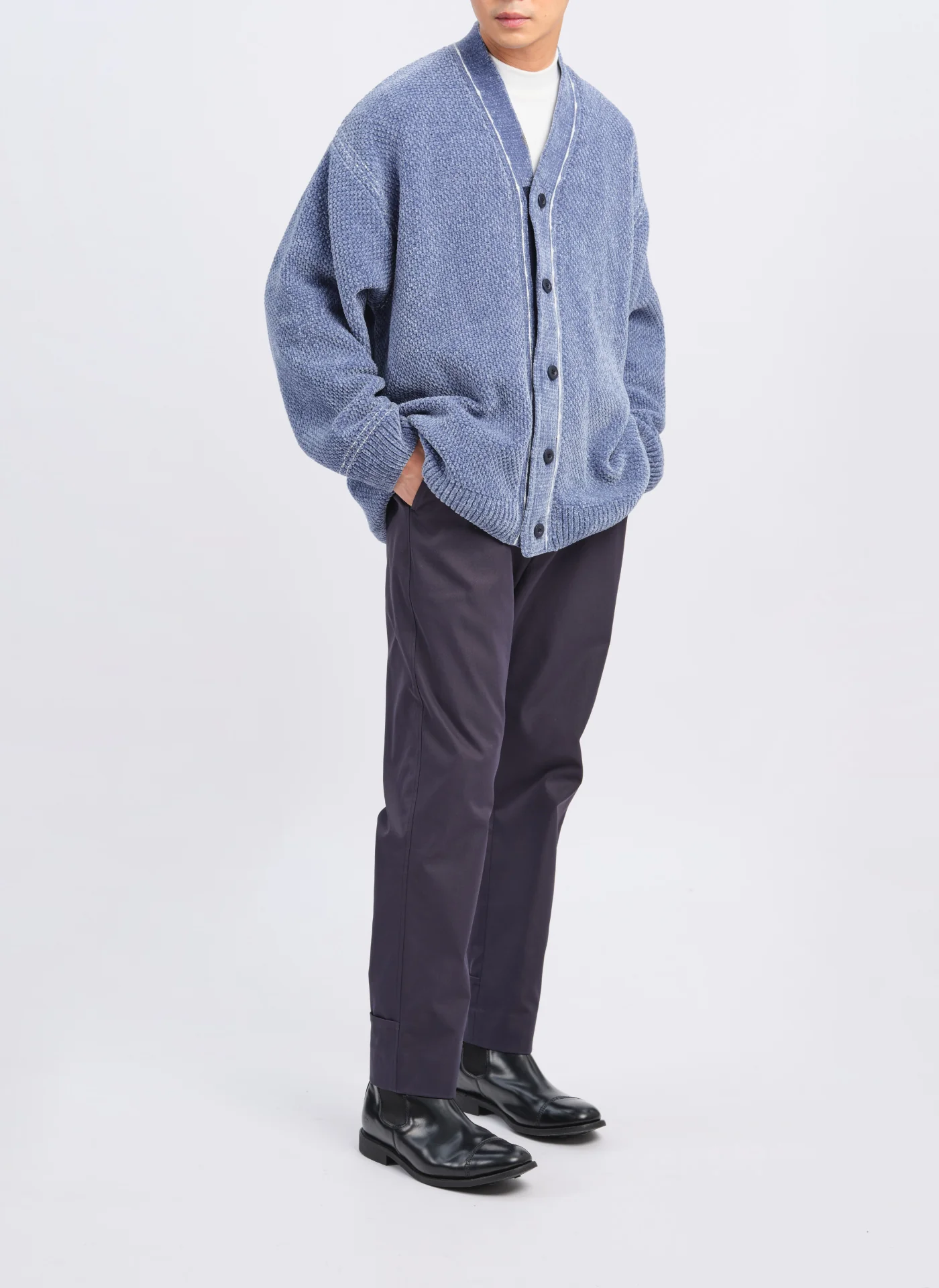 Polyester Velvet Fleece Mock Neck Top - Umamrii