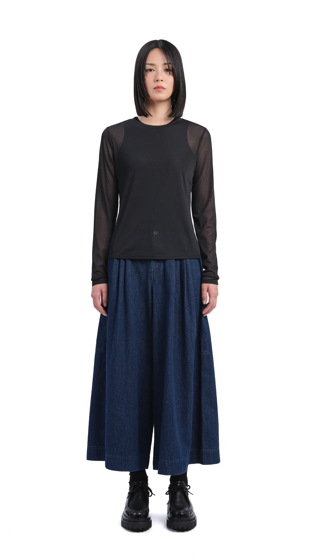 Mock-neck Sheer Top - Umamrii