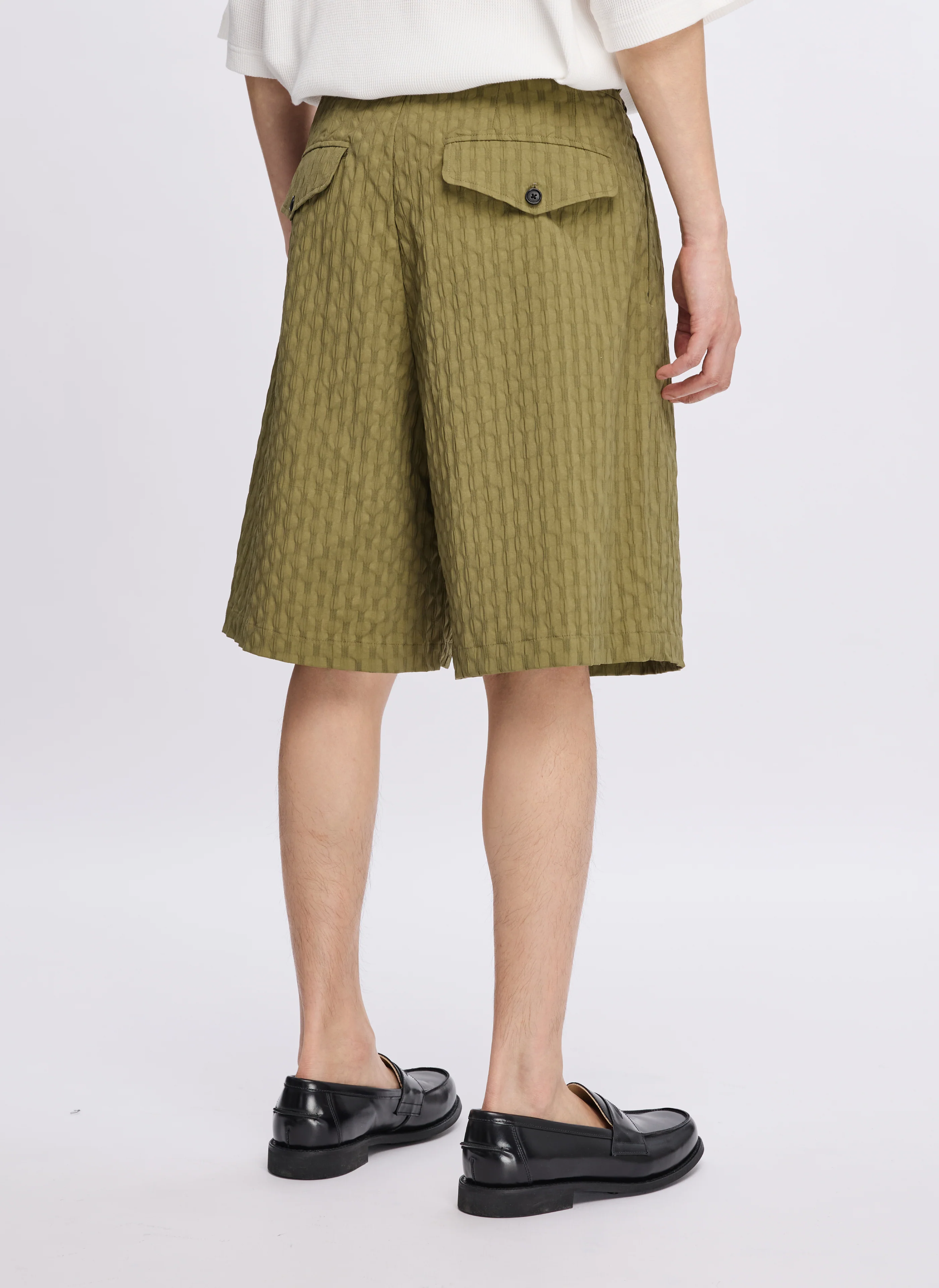 Nylon Spandex Jacquard Gurkha Shorts - Umamrii