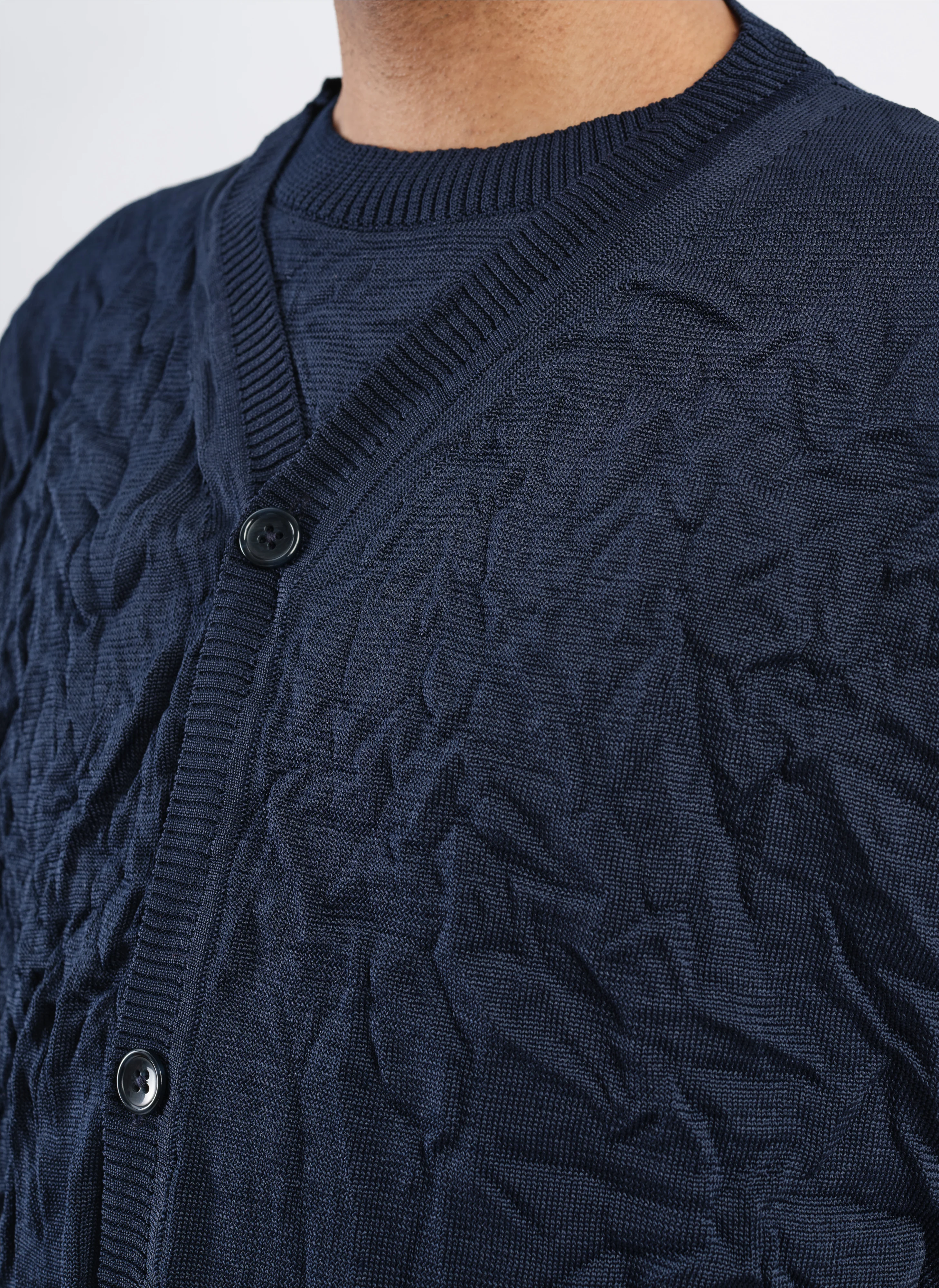 Wrinkle Polyester Dry Knit Cardigan - Umamrii