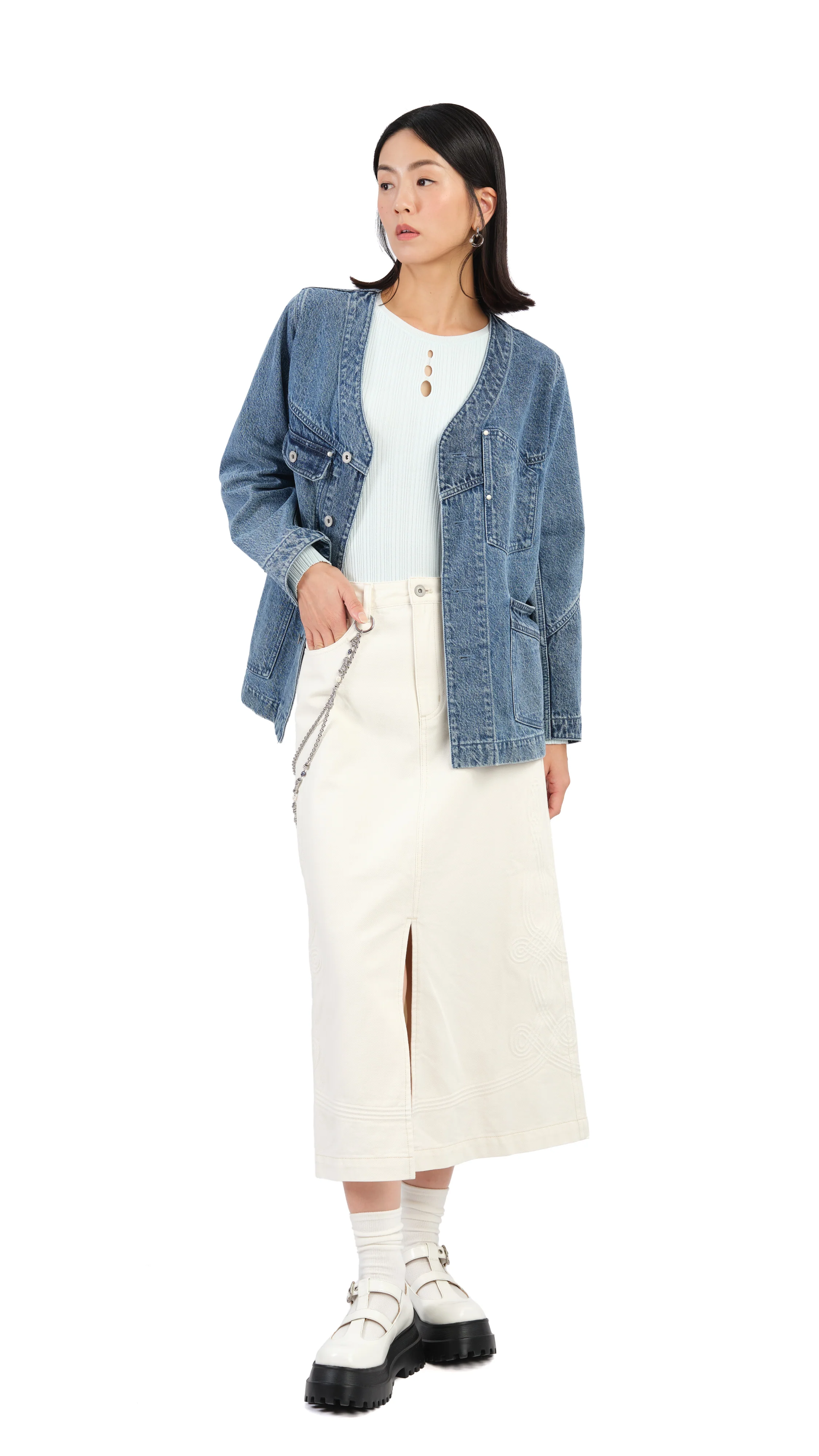 Slash Cut-Out Sweater - Umamrii