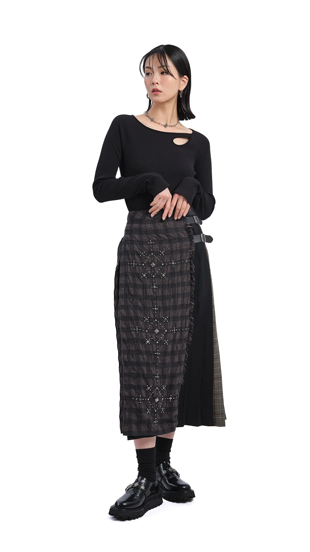 Checker Studs Hostess Skirt - Umamrii