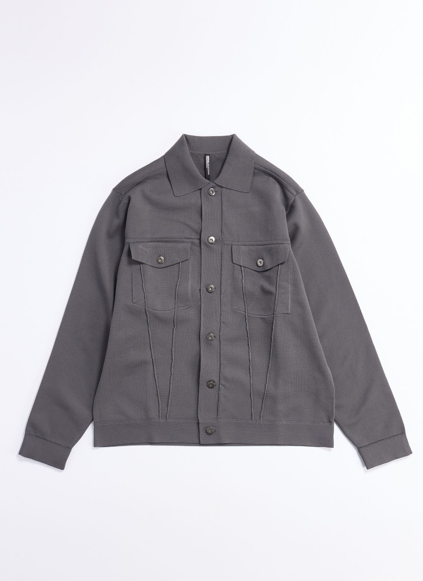 Polyester Business Knit Trucker Jacket - Umamrii