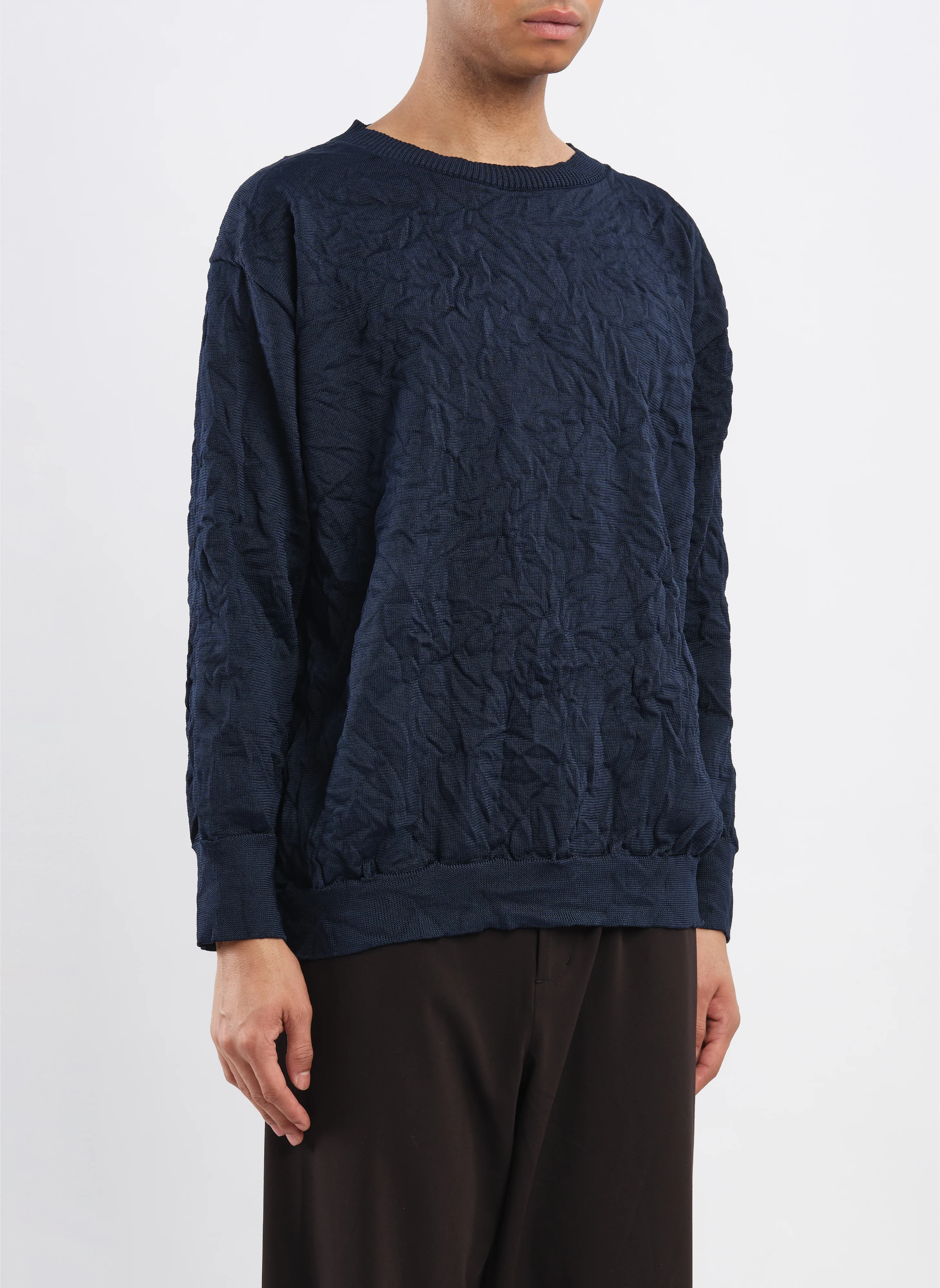 Wrinkle Polyester Dry Knit Pullover - Umamrii