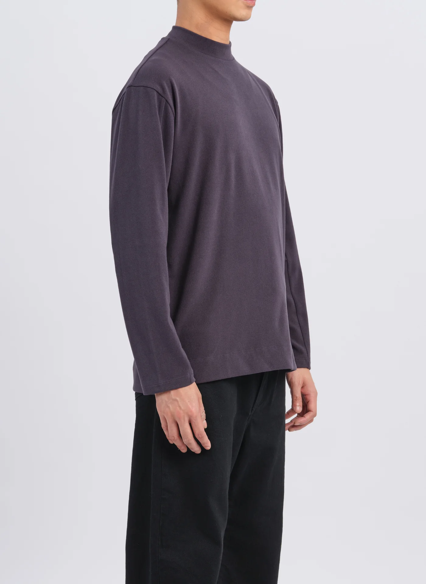 Polyester Velvet Fleece Mock Neck Top - Umamrii