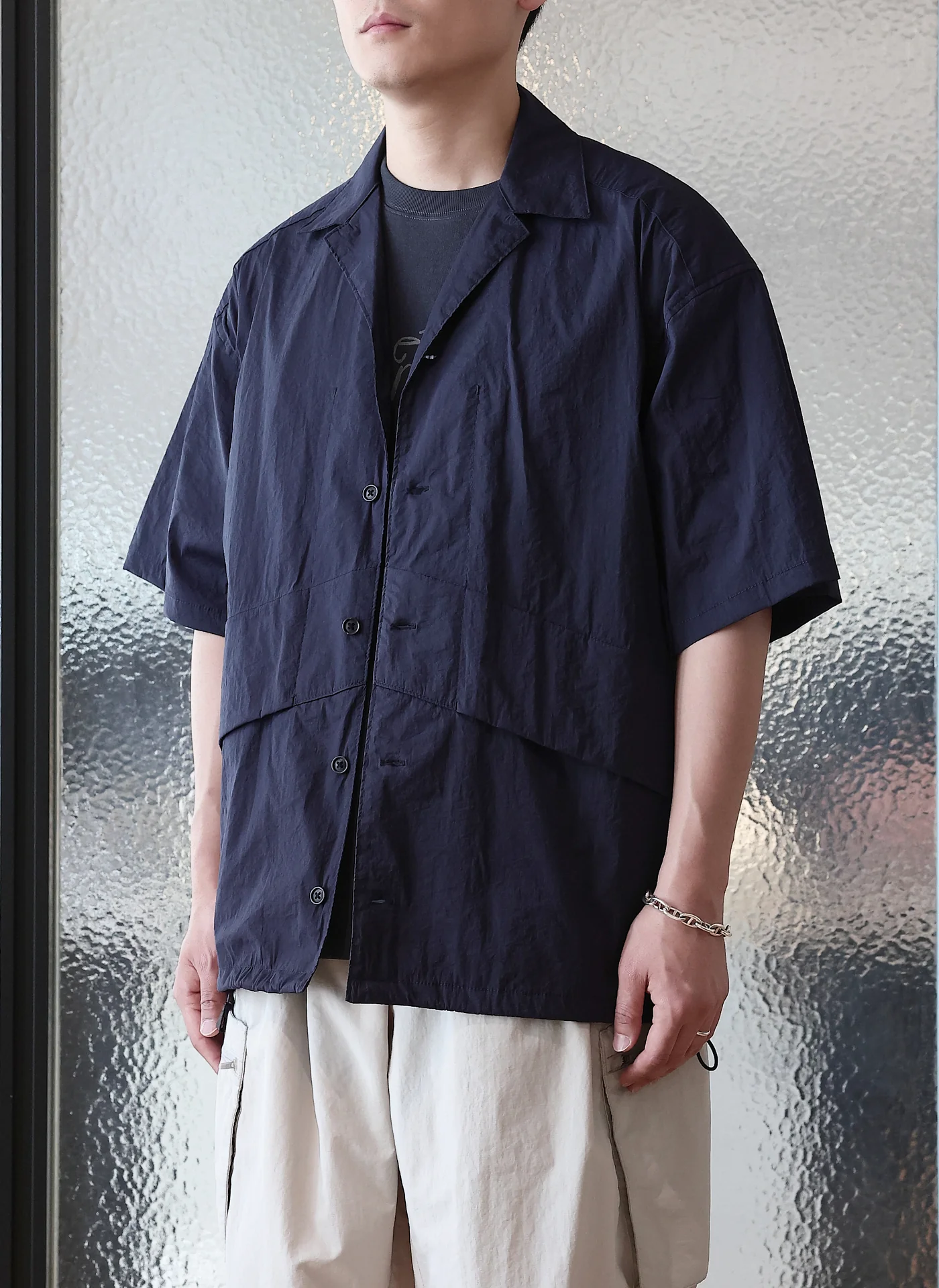 Nylon Polyester Business Pack Open Collar Shirt Jacket - Umamrii