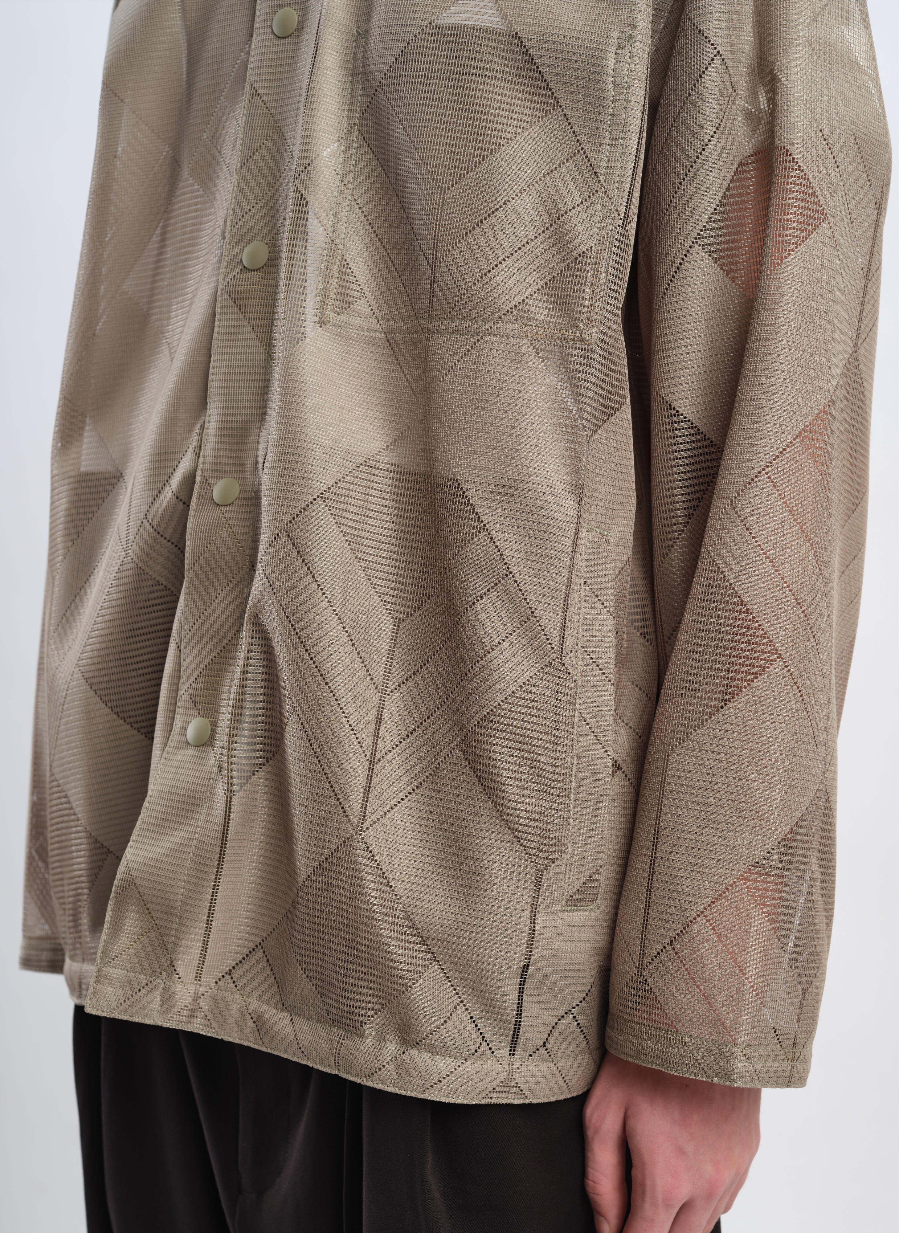 Polyester Geometric Jacquard Coach Jacket - Umamrii