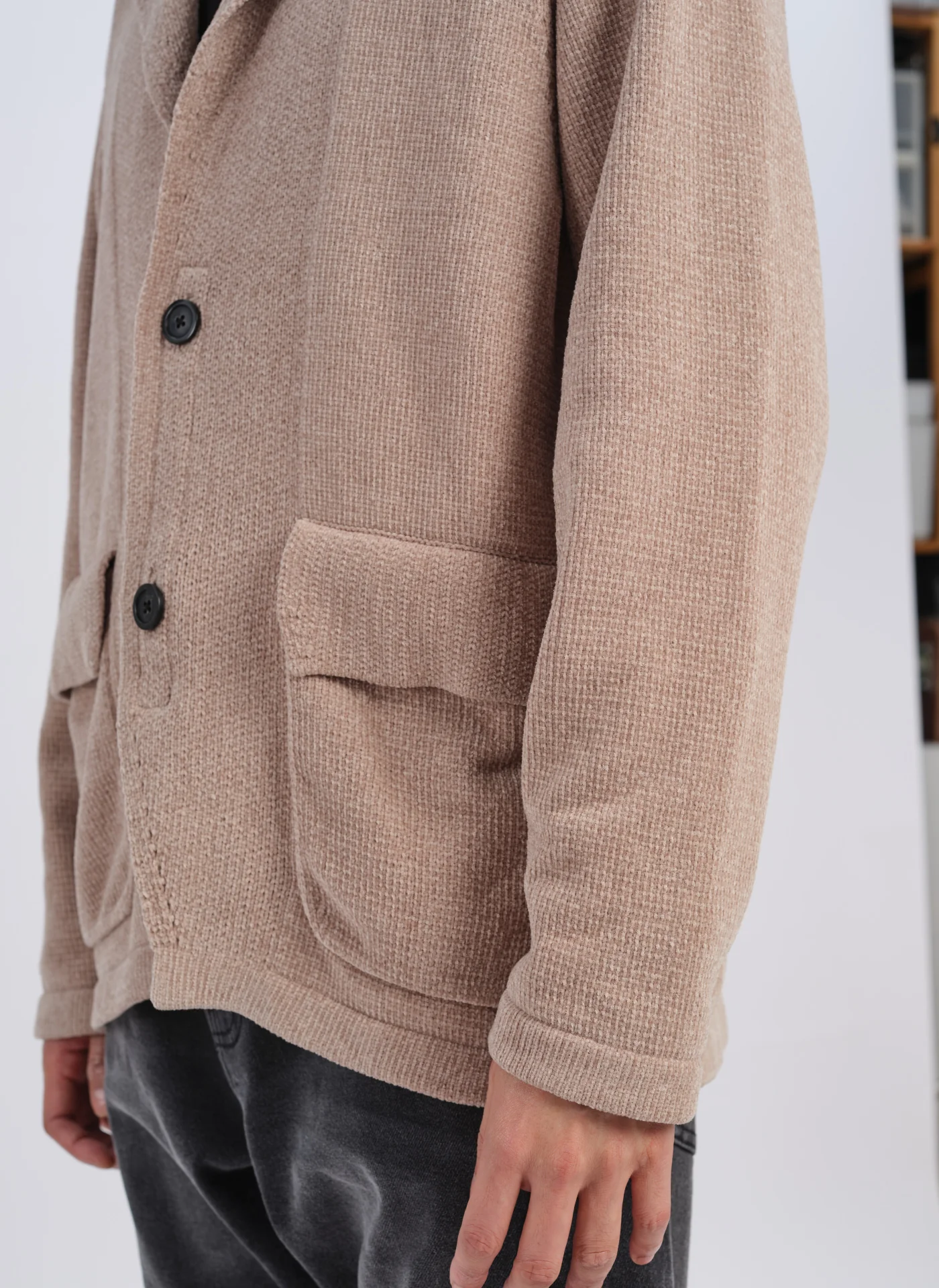 Polyester Velvet Knitted Blazer - Umamrii