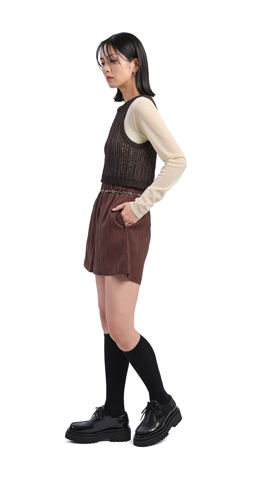 Knitted Cutout Vest - Umamrii