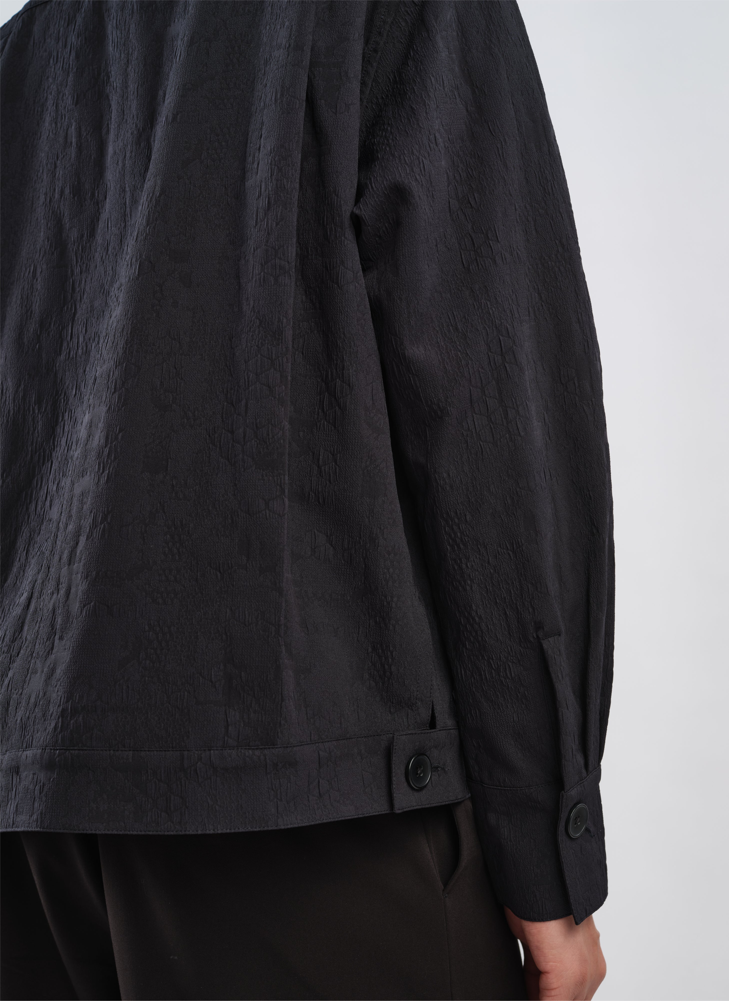 Rayon Polyester Nylon Sapndex Jacquard Soft Shirt Blouson - Umamrii