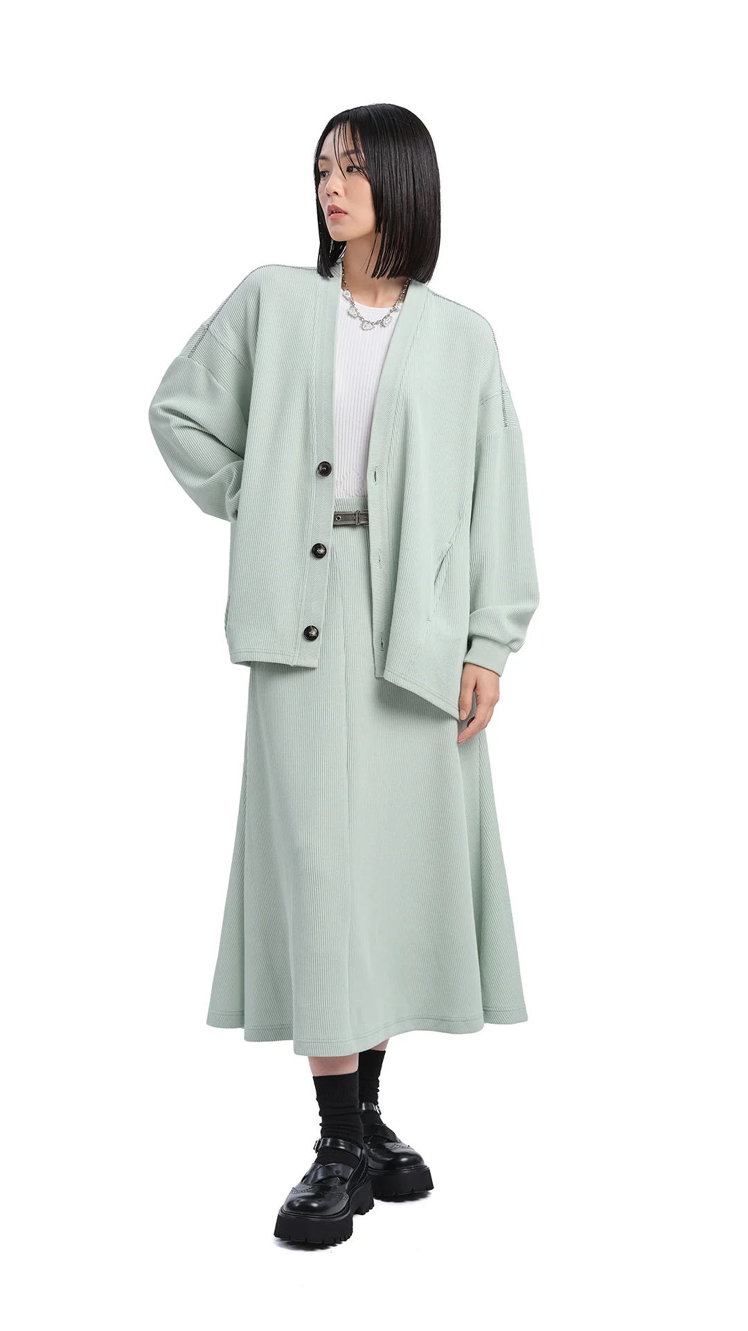 Oversized Cut Sewn Cardigan - Umamrii