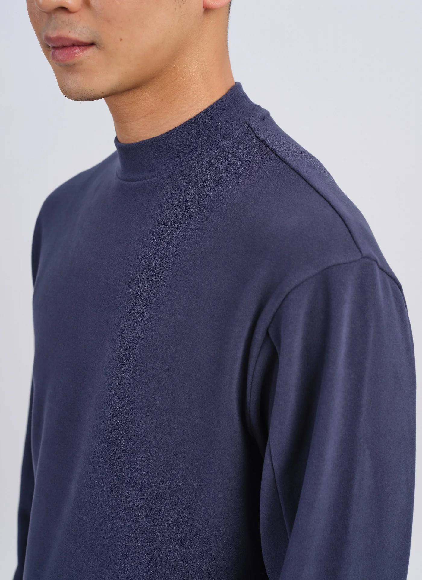 Mercerized Cotton Mock Neck Tee (T-05) - Umamrii