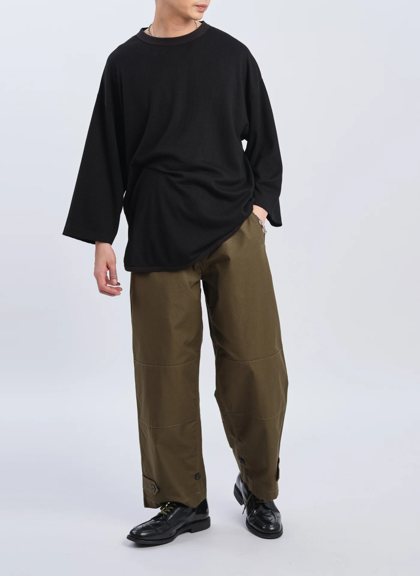 240G Cotton Polyester Waffle Long Sleeve Baseball Top - Umamrii