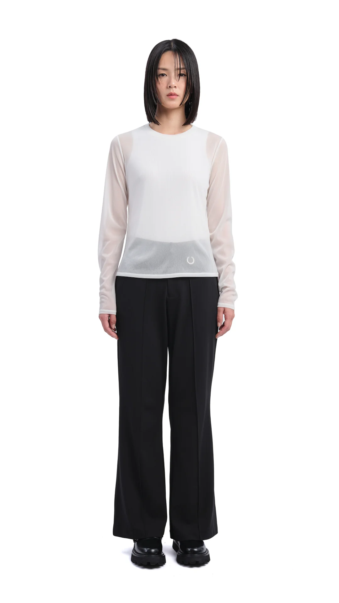 Mock-neck Sheer Top - Umamrii
