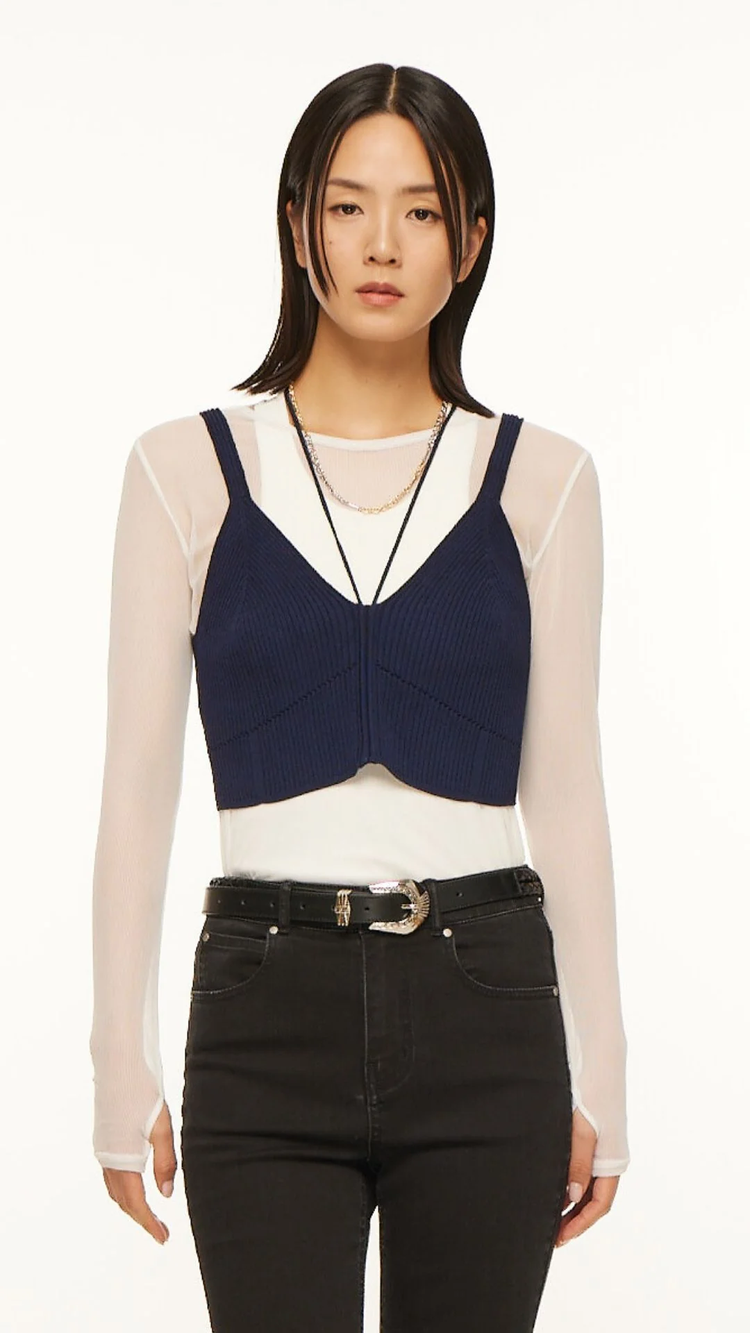 Lace-Up Knit Vest - Umamrii