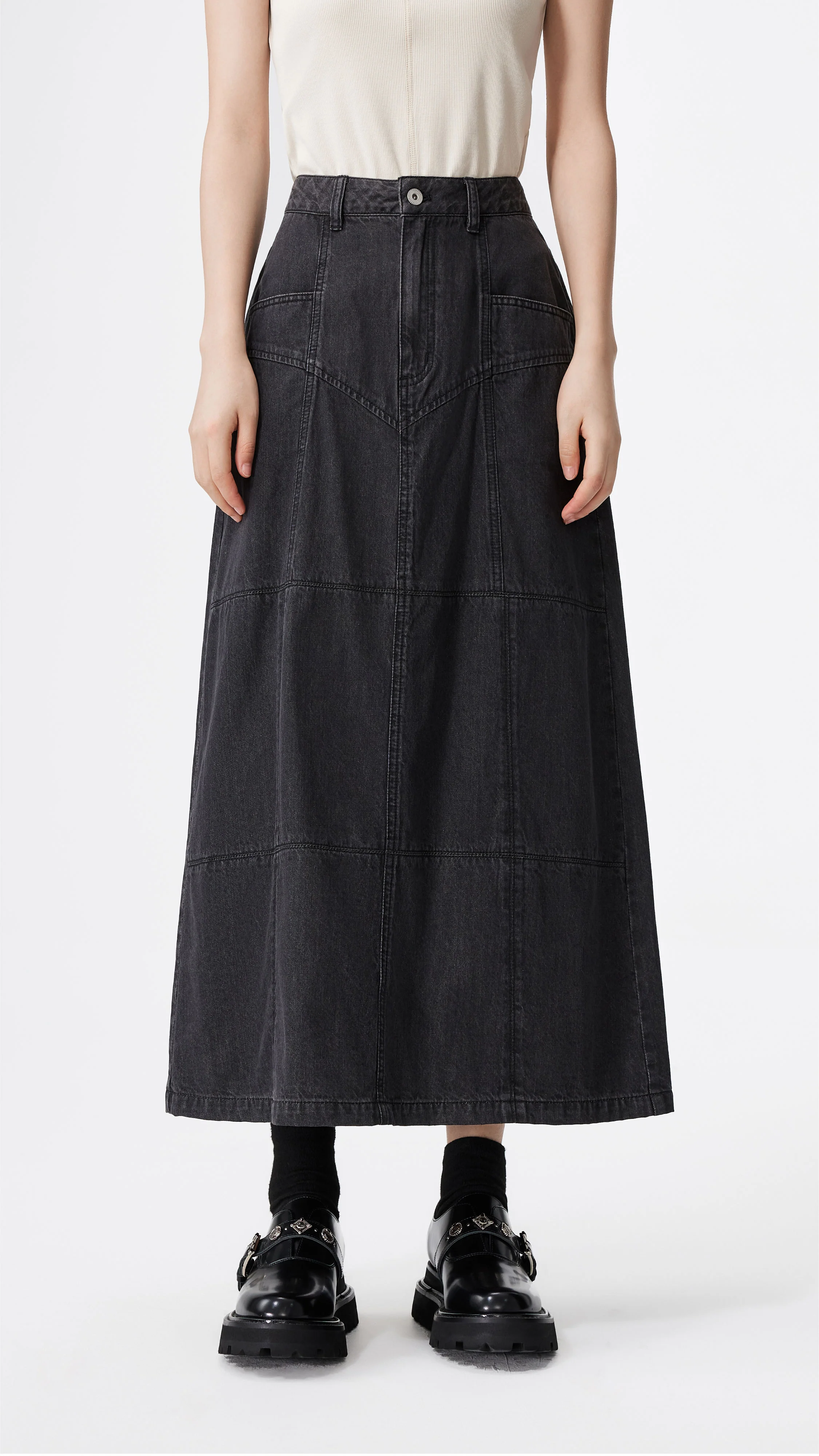 Western Denim Pencil Skirt - Umamrii