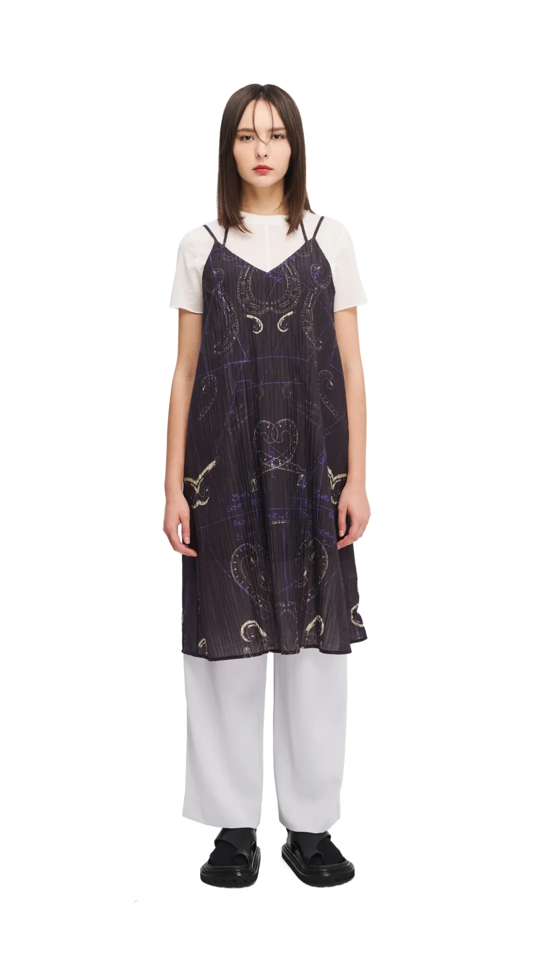 French Curve Ruler Placement Print Slip Dress - Umamrii